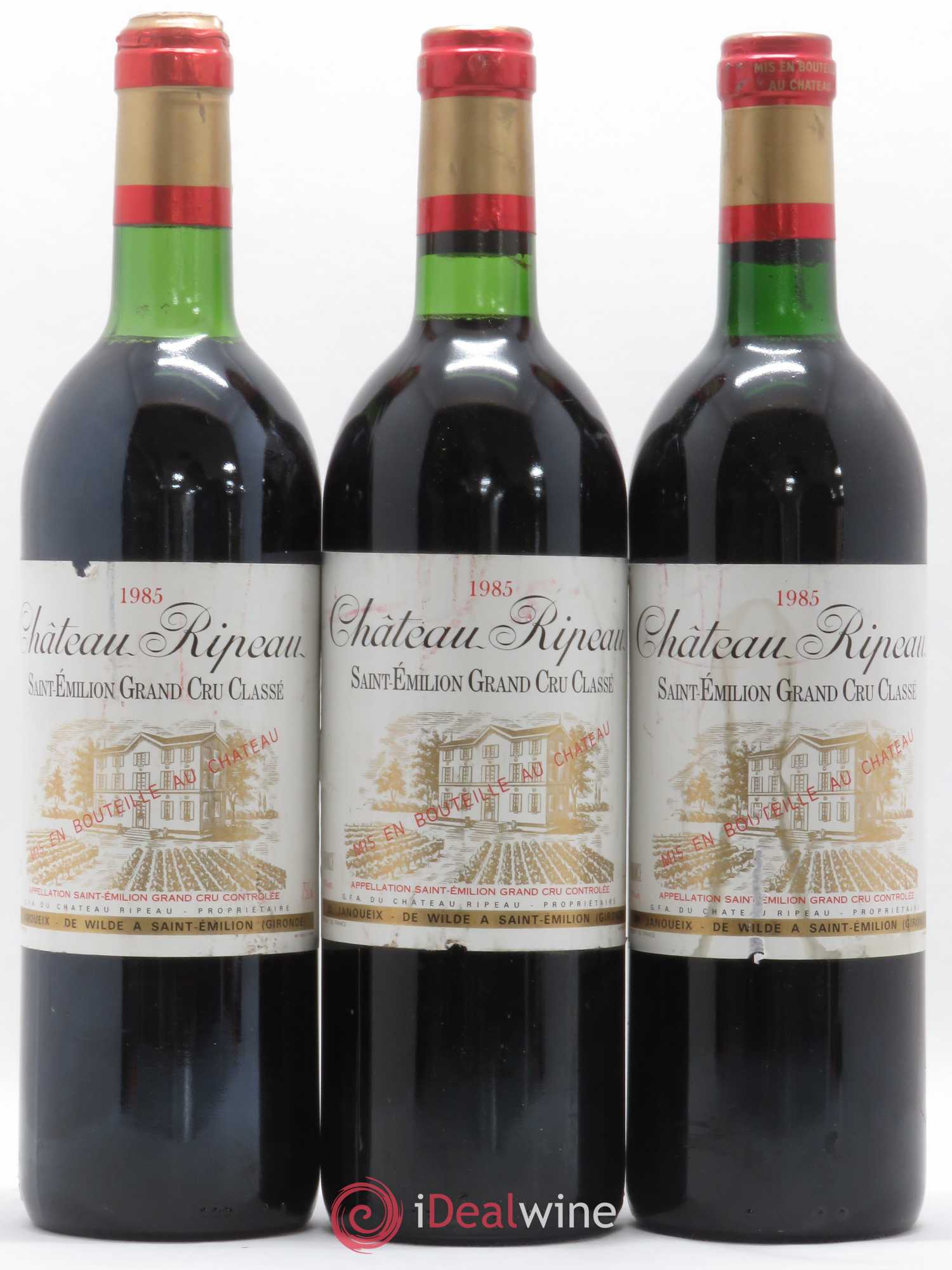 Château Ripeau Grand Cru Classé 1985 - Lot de 3 bouteilles - 0