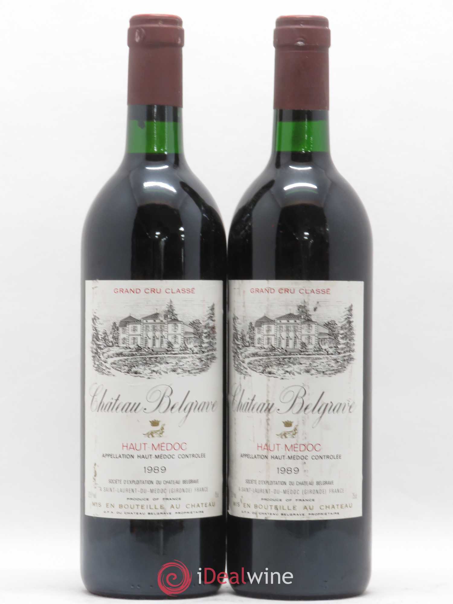Château Belgrave 5ème Grand Cru Classé 1989 - Lot de 2 bouteilles - 0