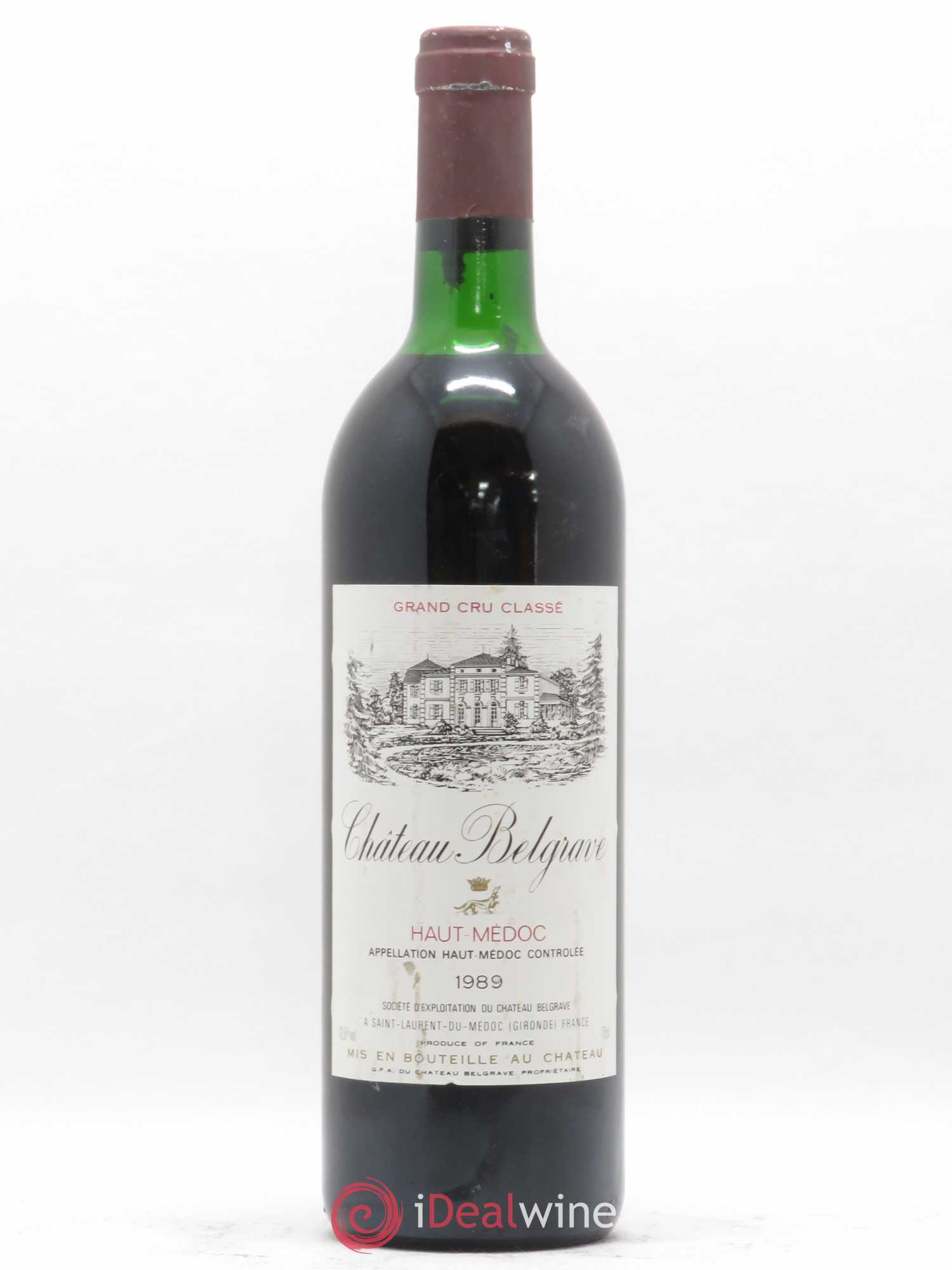 Château Belgrave 5ème Grand Cru Classé 1989 - Lot de 1 bouteille - 0