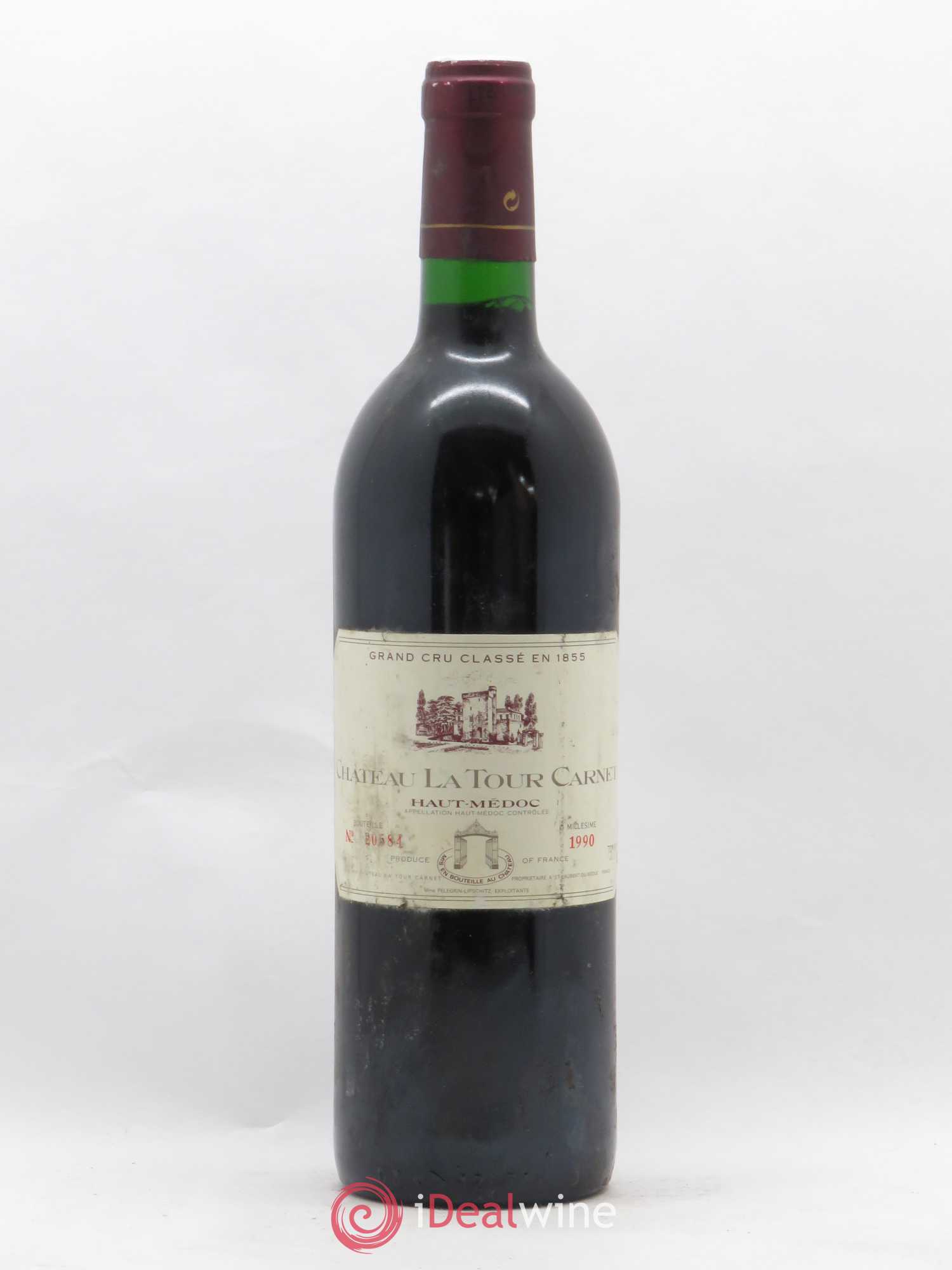 Château la Tour Carnet 4ème Grand Cru Classé 1990 - Lot de 1 bouteille - 0