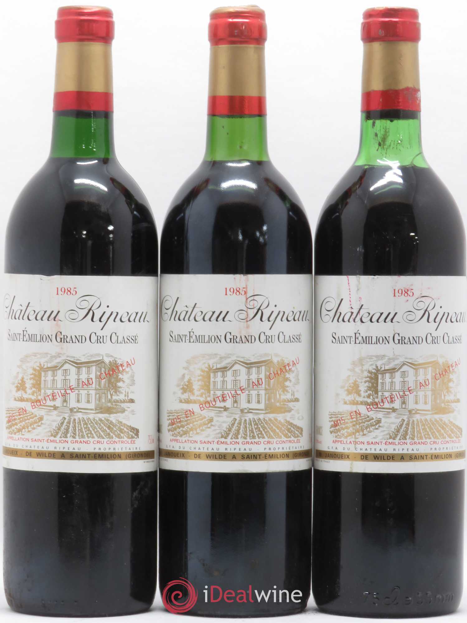Château Ripeau Grand Cru Classé 1985 - Lot de 3 bouteilles - 0