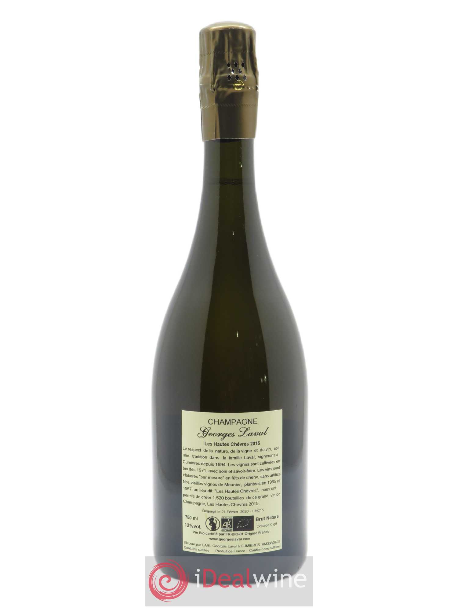 Les Hautes Chèvres 1er Cru Brut Nature Georges Laval 2015 - Lot de 1 bouteille - 1