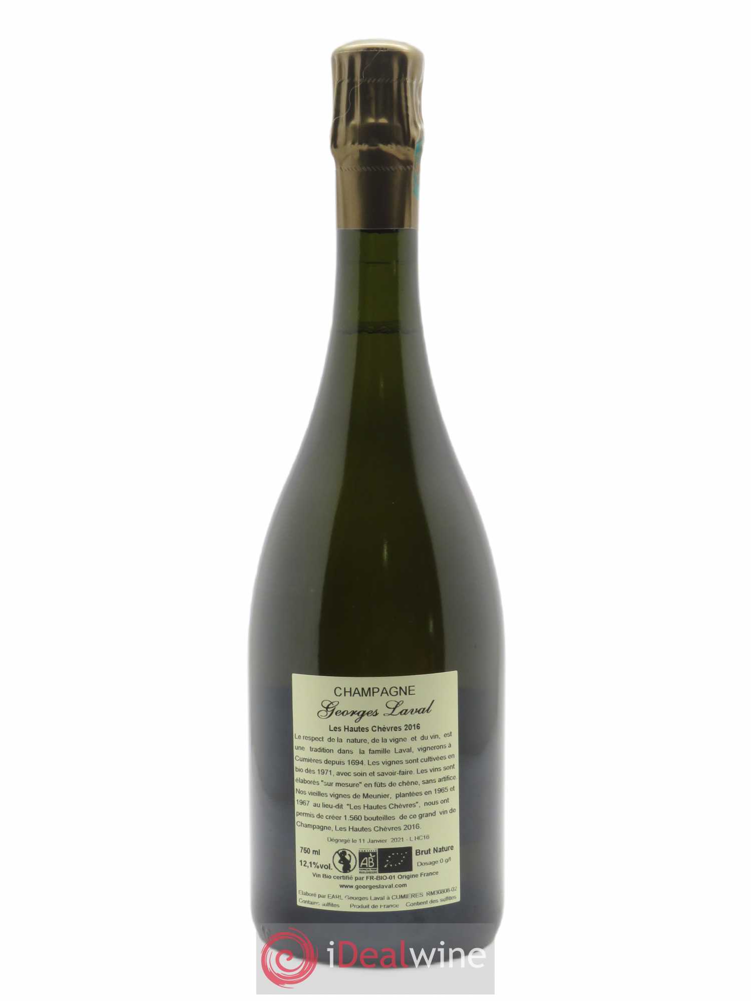 Les Hautes Chèvres 1er Cru Brut Nature Georges Laval 2016 - Lot de 1 bouteille - 1