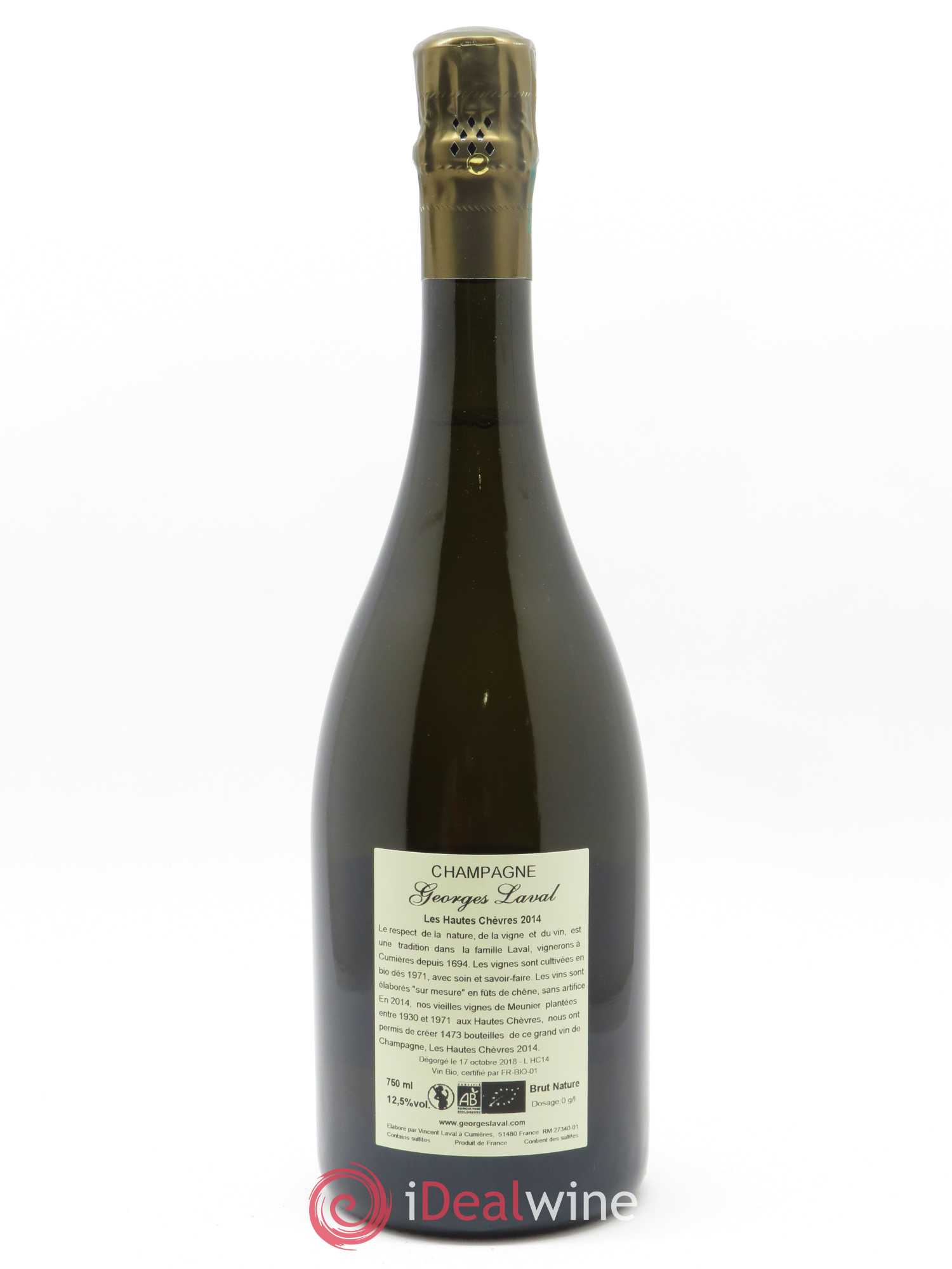 Les Hautes Chèvres 1er Cru Brut Nature Georges Laval 2014 - Lot de 1 bouteille - 1
