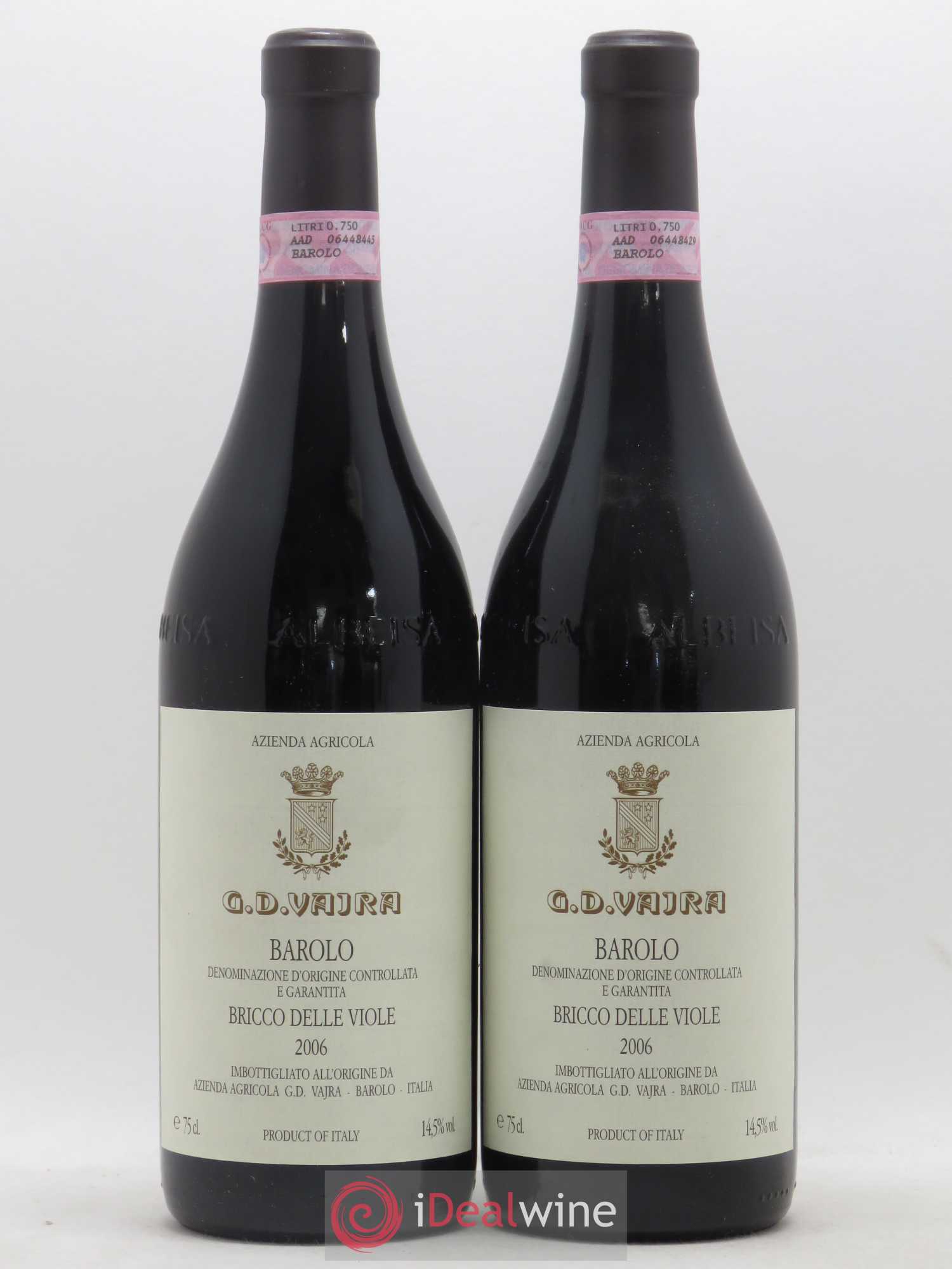 Barolo Vajra Bricco delle Viole 2006 - Posten von 2 Flaschen - 0