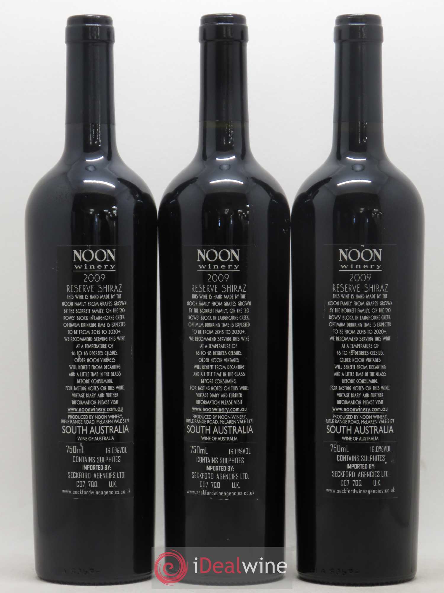 Australie Noon Reserve Shiraz 2009 - Lot de 3 bouteilles - 1