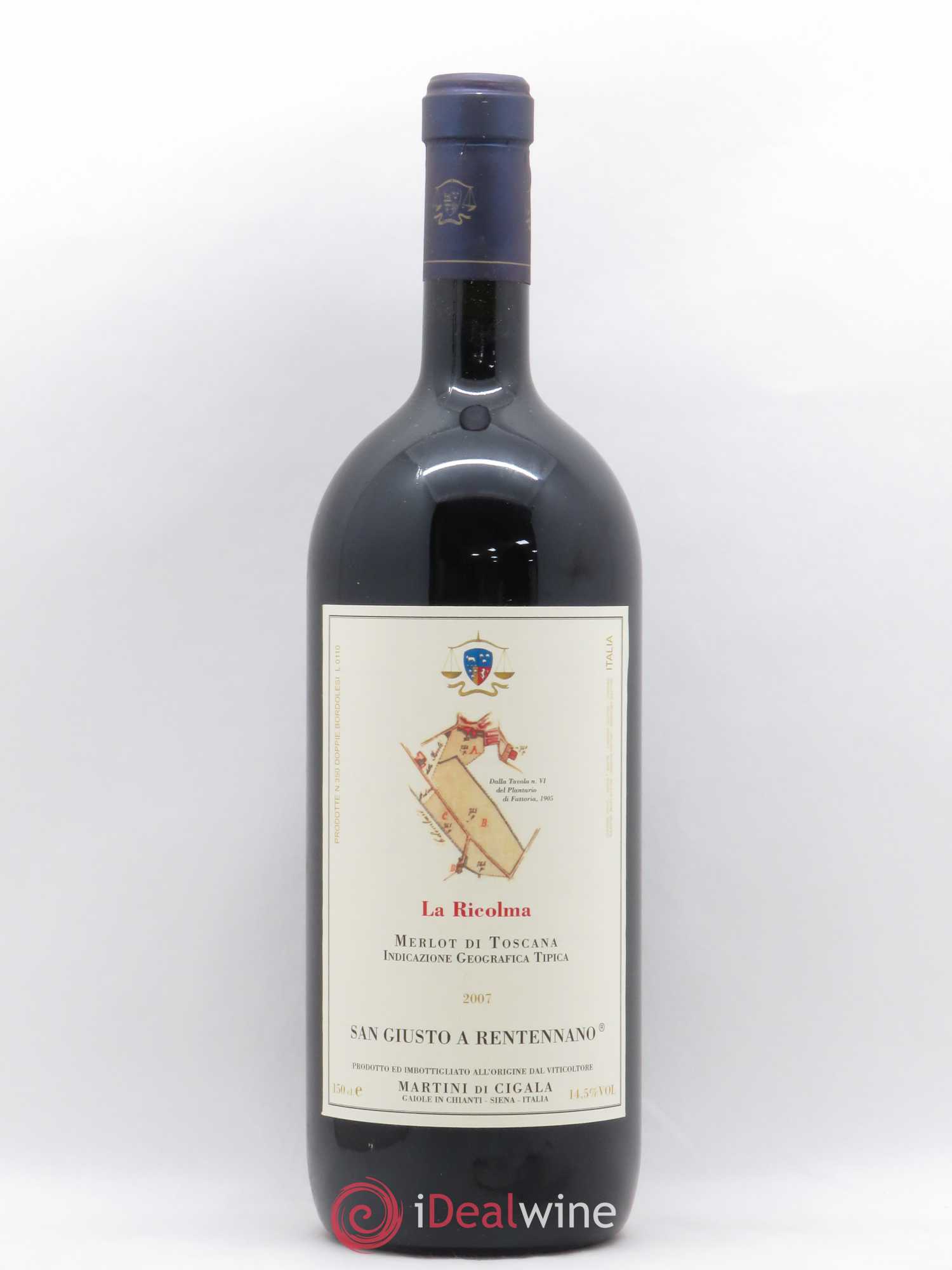 Merlot di Toscana IGT San Giusto A Rentennano La Ricolma Famille Martini di Cigala 2007 - Lot de 1 magnum - 0