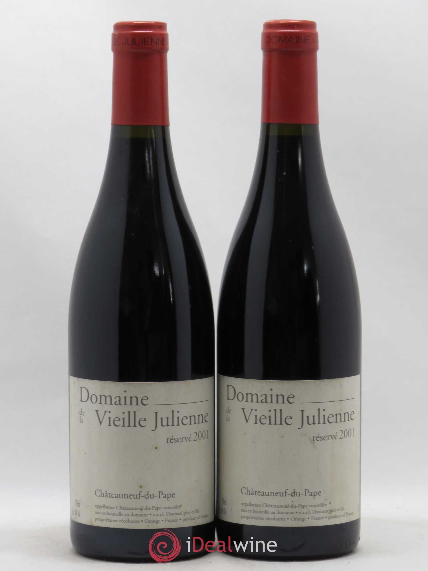 Châteauneuf-du-Pape Vieille Julienne (Domaine de la) Réservé Jean-Paul Daumen 2001 - Lot de 2 bouteilles - 0
