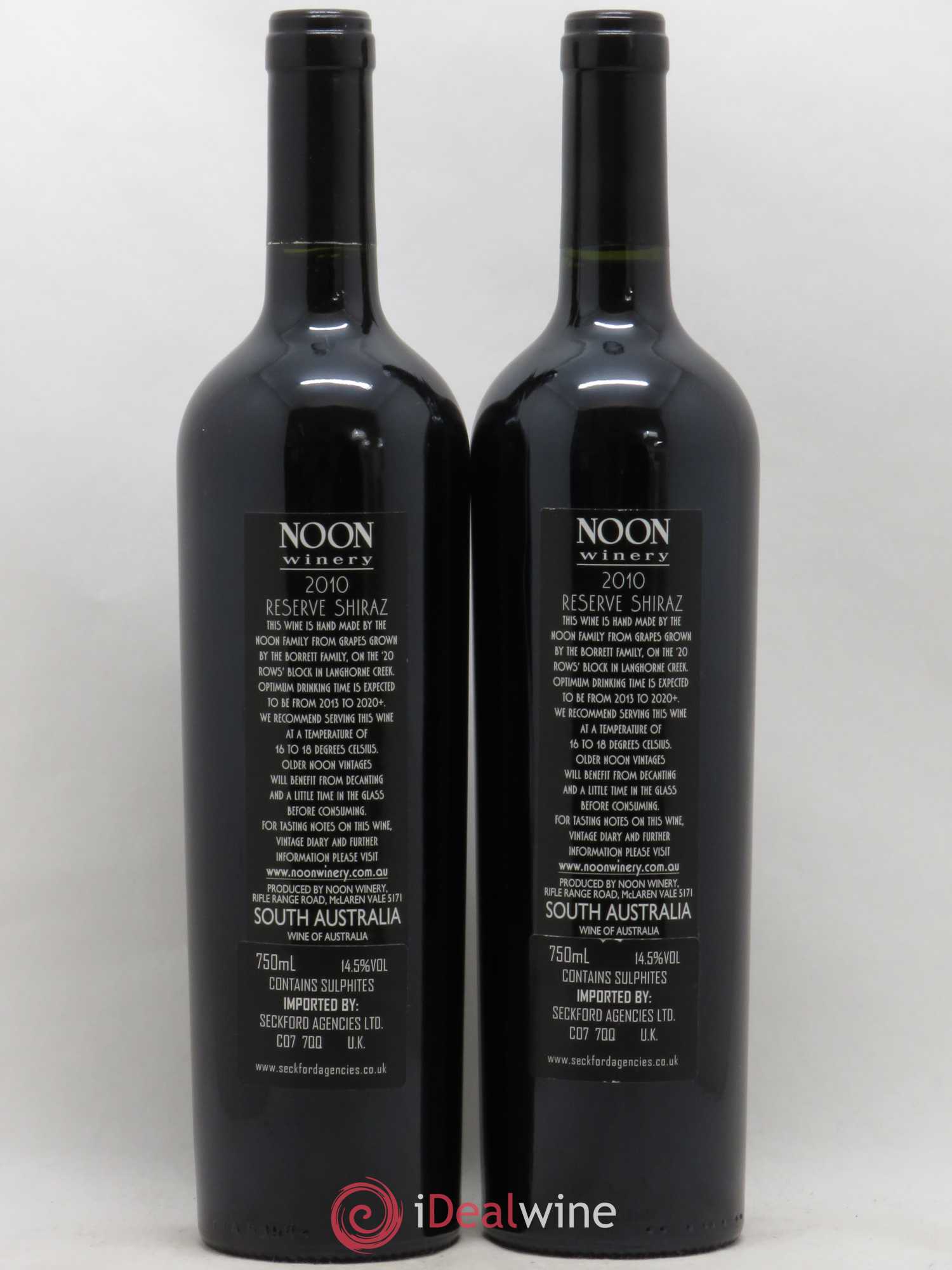 Australie Noon Reserve Shiraz 2010 - Lot de 2 bouteilles - 1