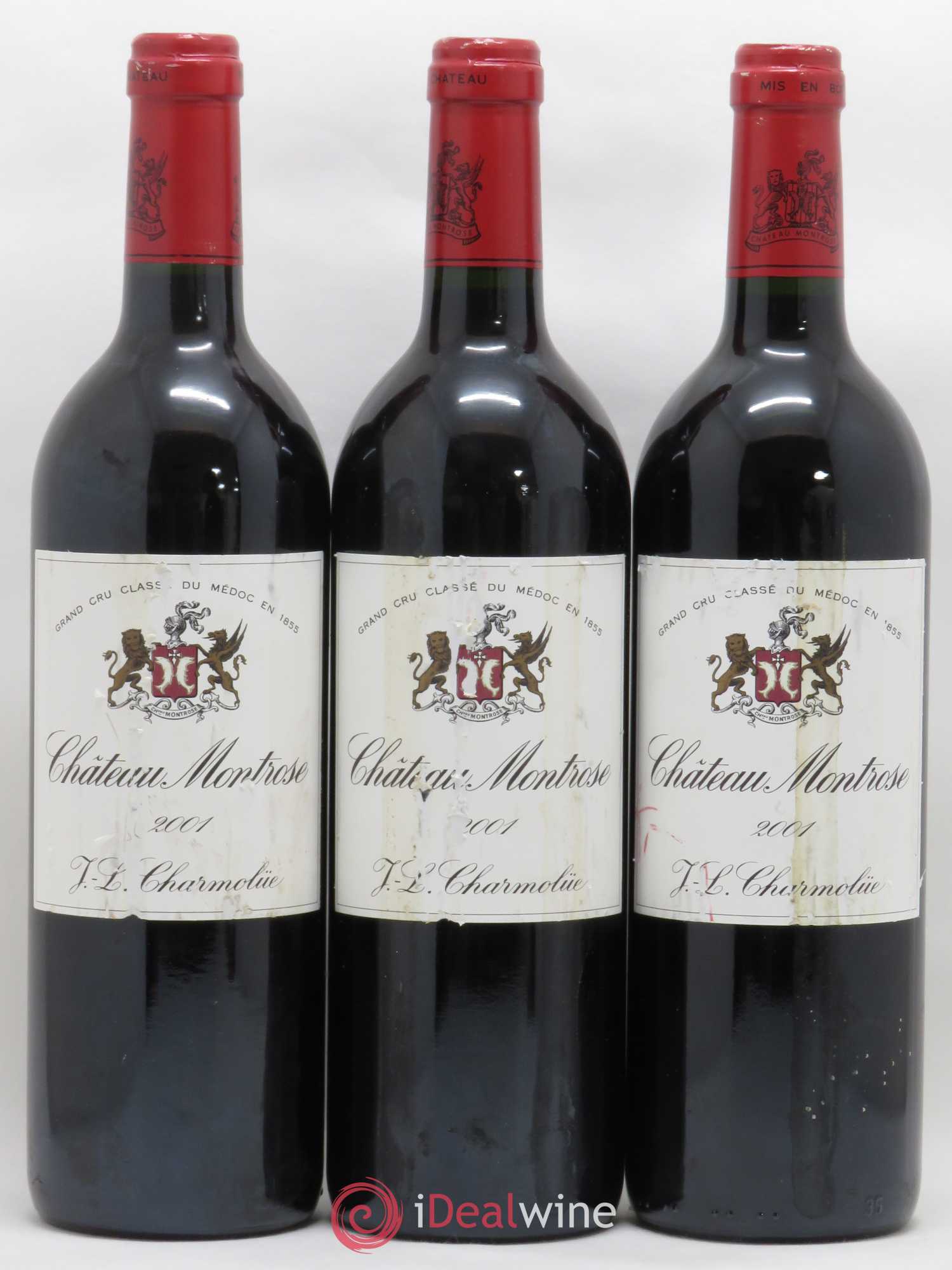 Château Montrose 2ème Grand Cru Classé 2001 - Lot de 3 bouteilles - 0