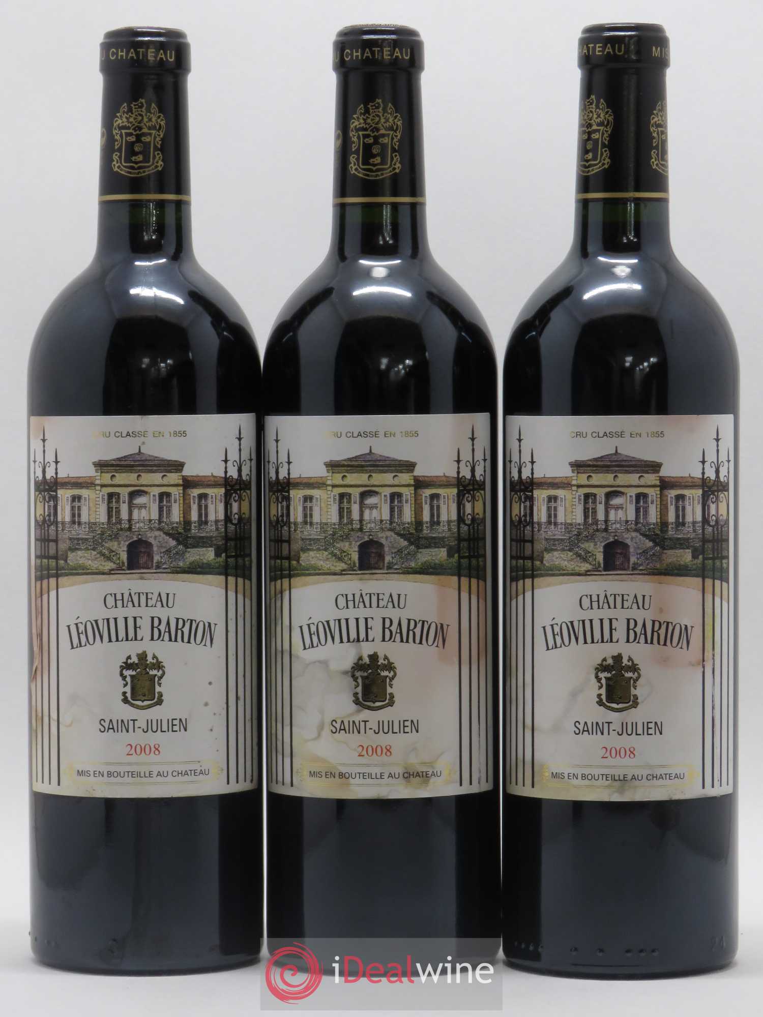 Château Léoville Barton 2ème Grand Cru Classé 2008 - Lot de 3 bouteilles - 0
