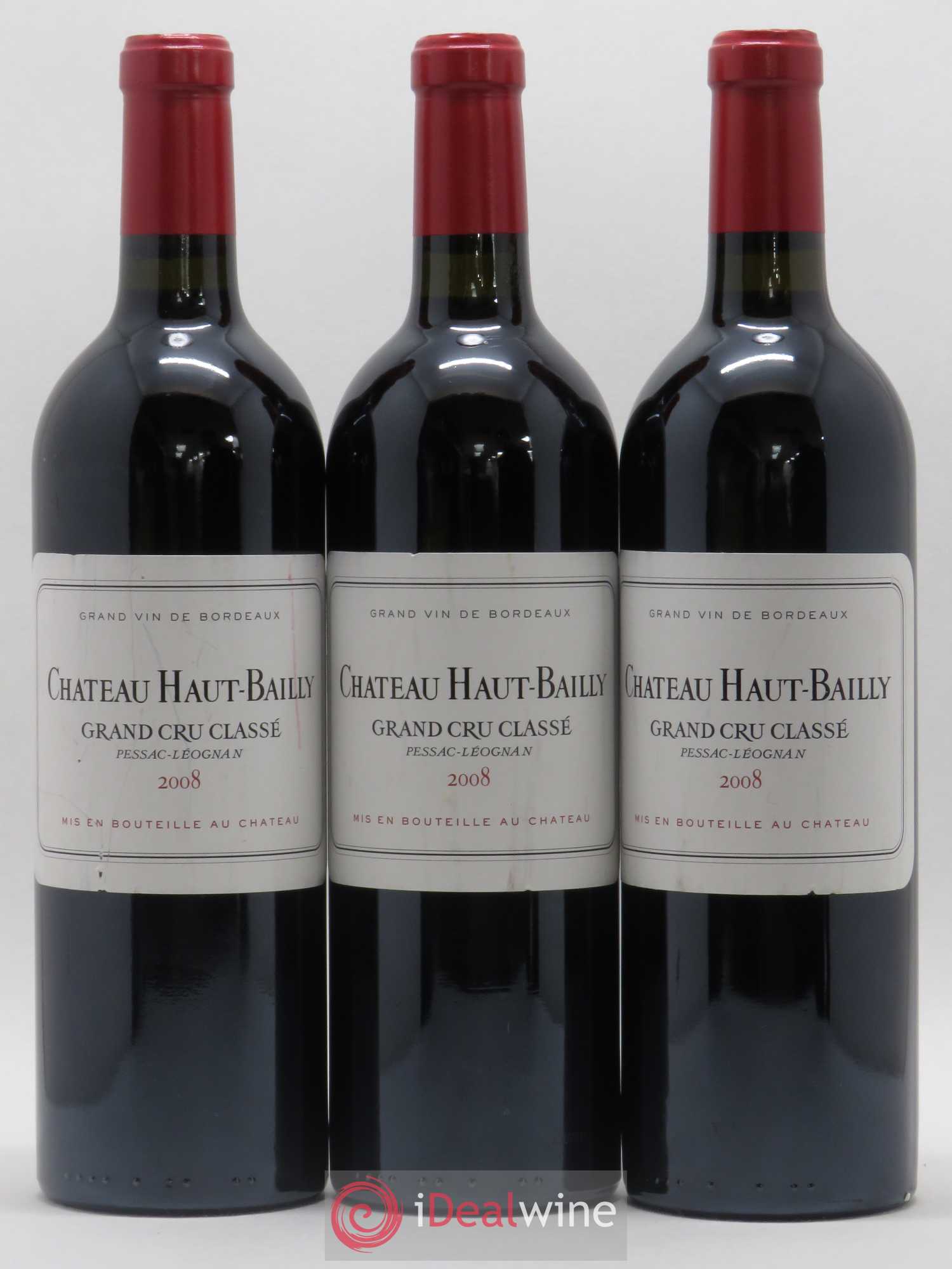 Château Haut-Bailly Cru Classé de Graves 2008 - Lot de 3 bouteilles - 0
