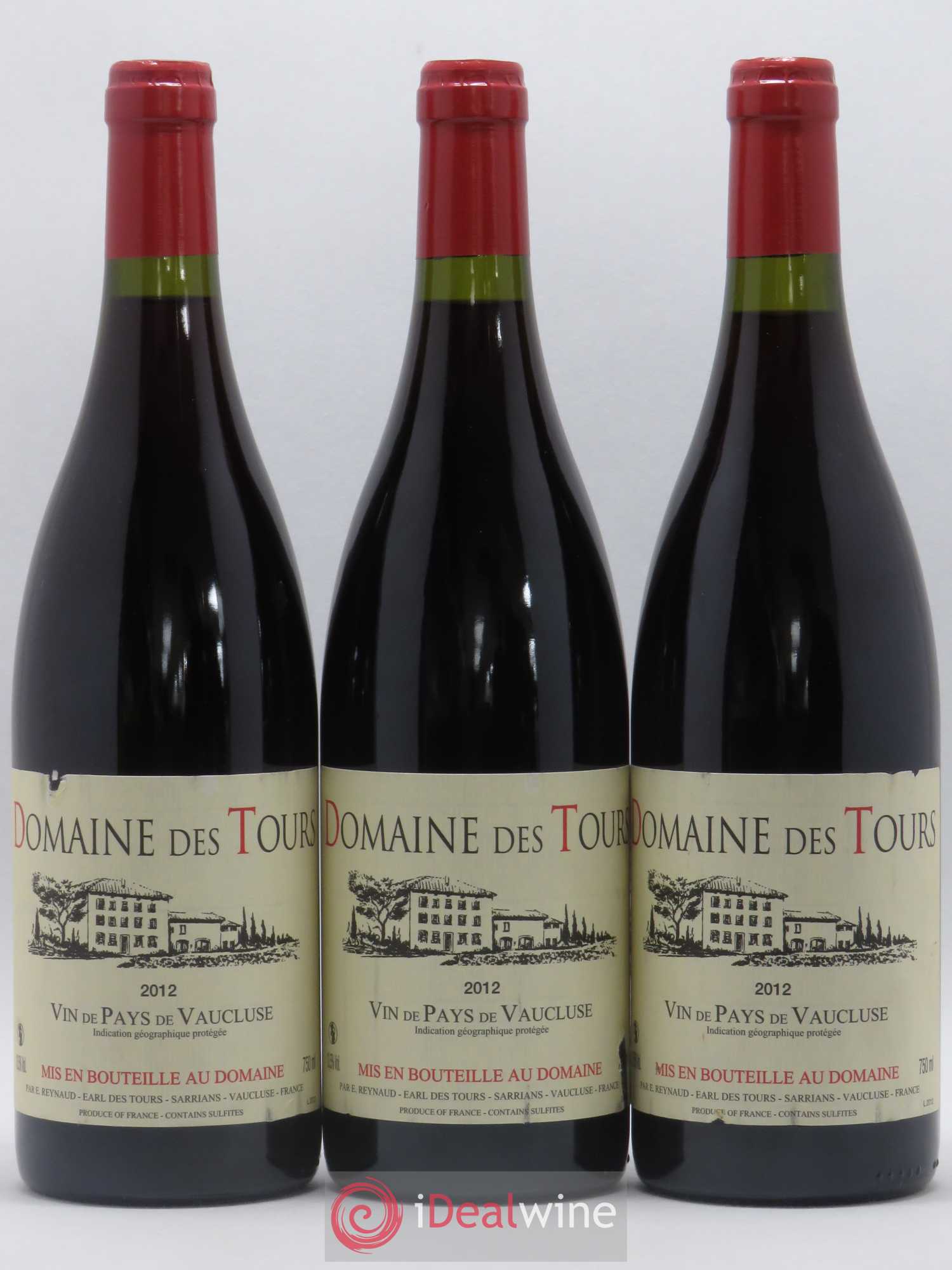 Vaucluse (Vin de Pays de Vaucluse) Domaine des Tours Emmanuel Reynaud 2012 - Lot de 3 bouteilles - 0