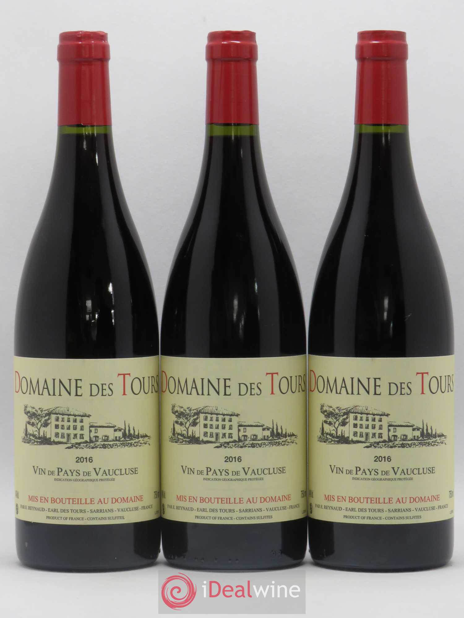 Vaucluse (Vin de Pays de Vaucluse) Domaine des Tours Emmanuel Reynaud 2016 - Lot de 3 bouteilles - 0