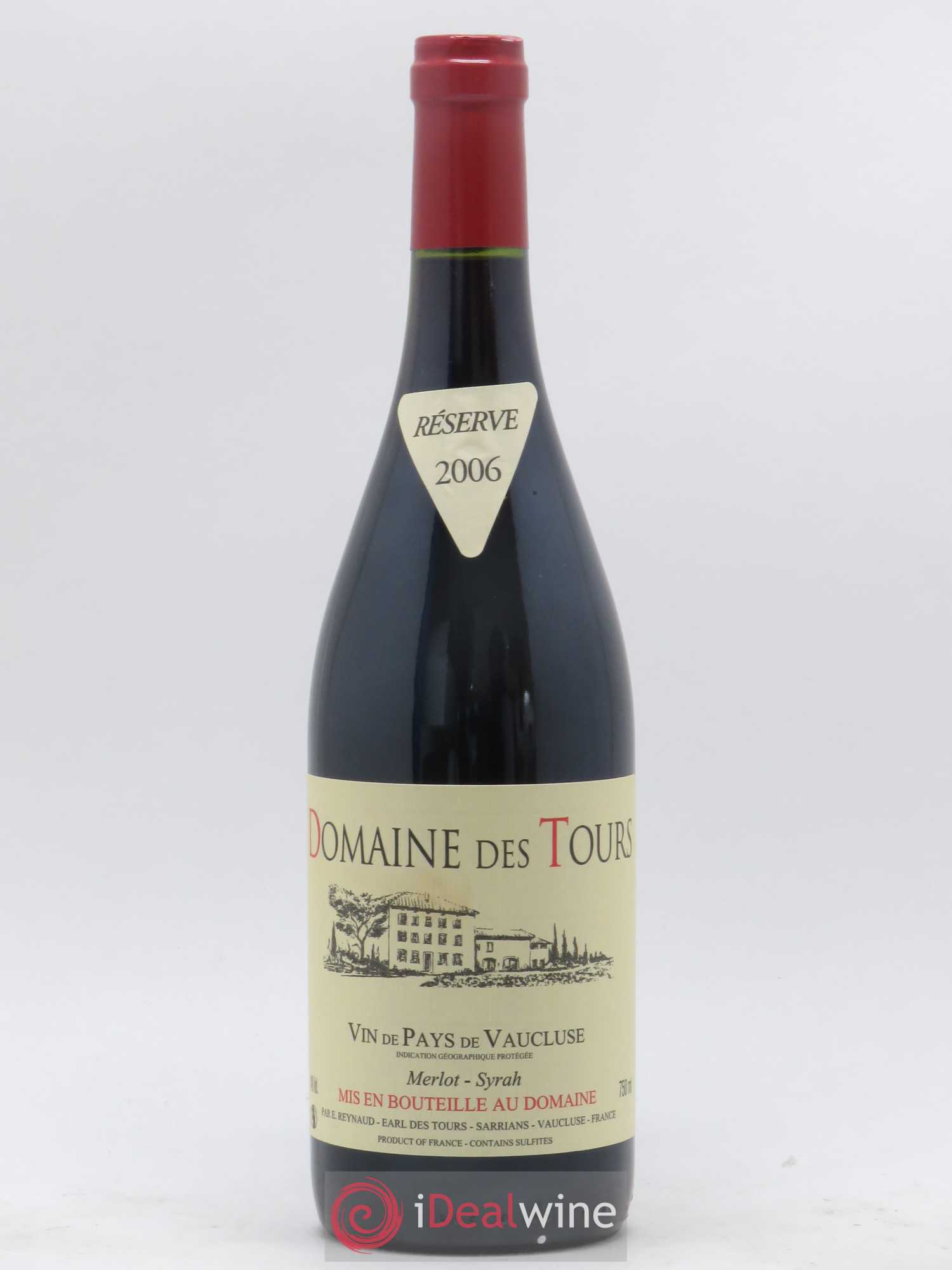Vaucluse Domaine des Tours Merlot-Syrah Emmanuel Reynaud 2006 - Lot de 1 bouteille - 0