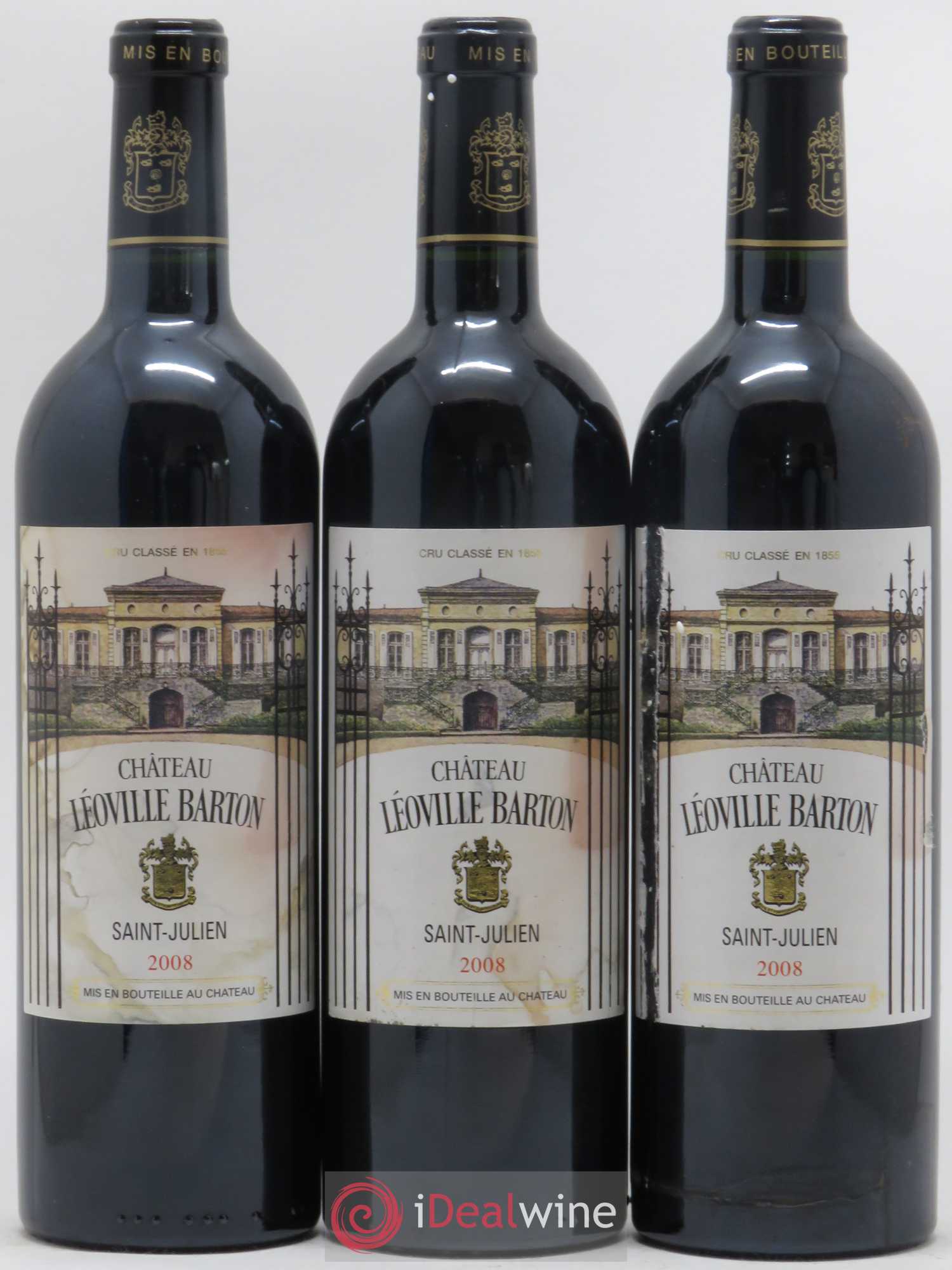Château Léoville Barton 2ème Grand Cru Classé 2008 - Lot de 3 bouteilles - 0