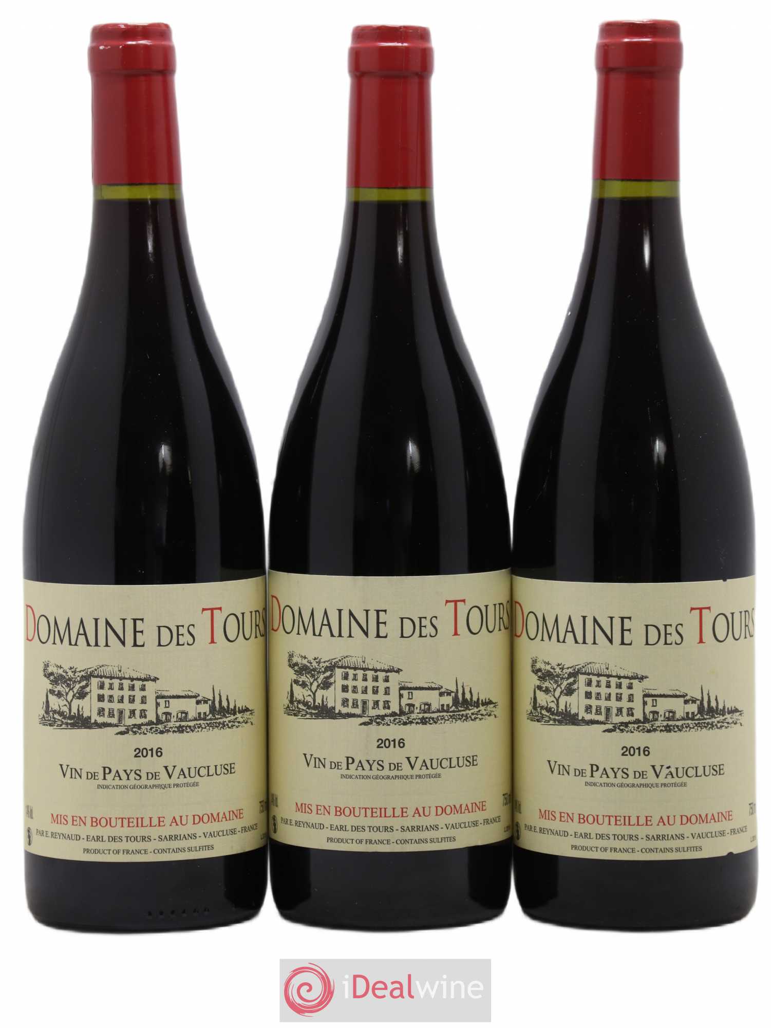 Vaucluse (Vin de Pays de Vaucluse) Domaine des Tours Emmanuel Reynaud 2016 - Lot de 3 bouteilles - 0