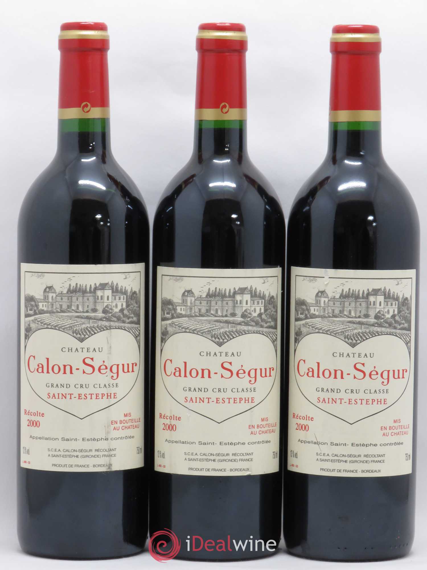 Château Calon Ségur 3ème Grand Cru Classé 2000 - Lot de 3 bouteilles - 0