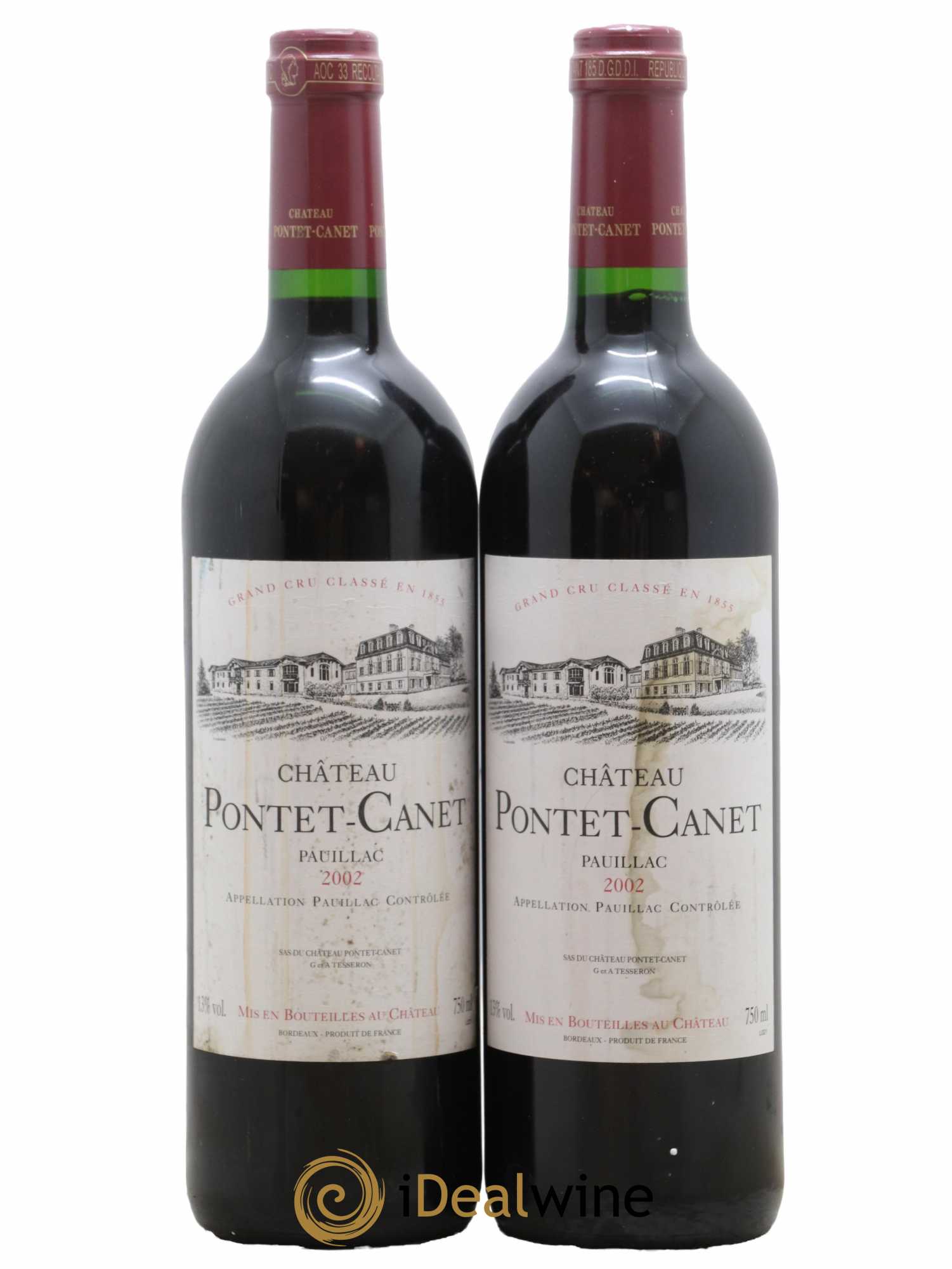 Château Pontet Canet 5ème Grand Cru Classé 2002 - Lot de 2 bouteilles - 0