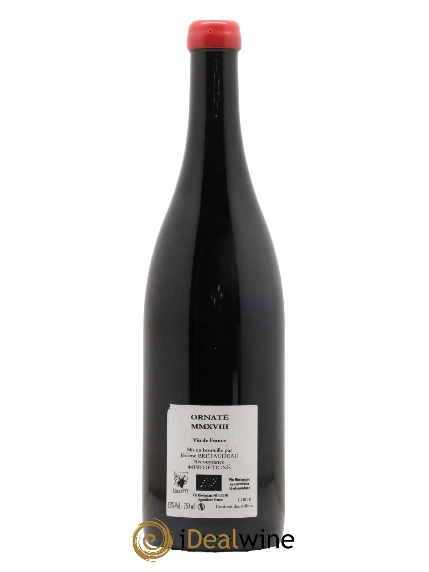 Vin de France Merlot Ornaté Jérôme Bretaudeau - Domaine de Bellevue 2018 - Lot de 1 bouteille - 1