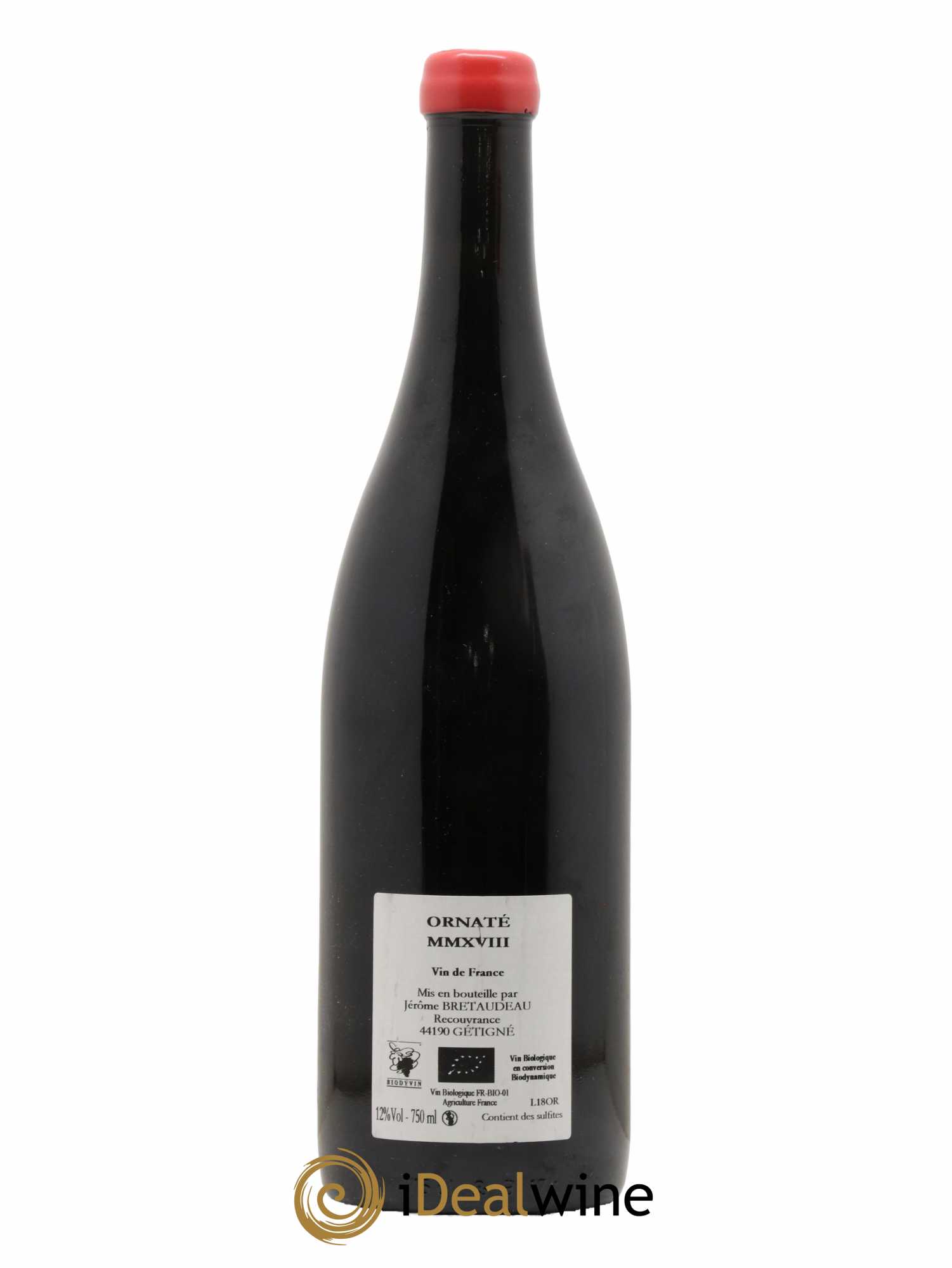 Vin de France Merlot Ornaté Jérôme Bretaudeau - Domaine de Bellevue 2018 - Posten von 1 Flasche - 1
