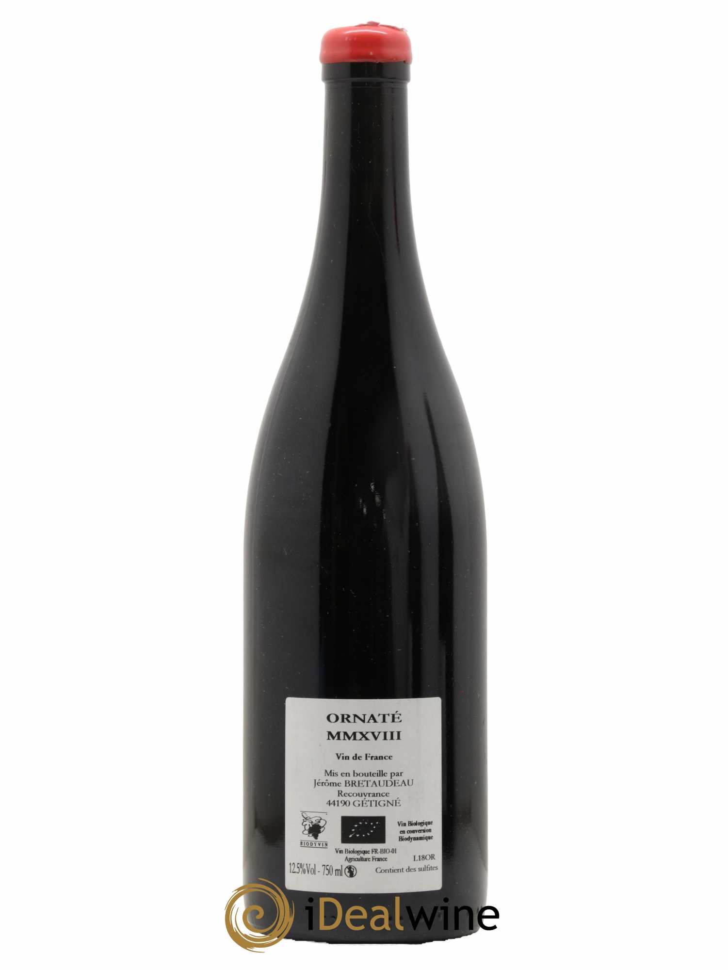 Vin de France Merlot Ornaté Jérôme Bretaudeau - Domaine de Bellevue 2018 - Lot of 1 bottle - 1