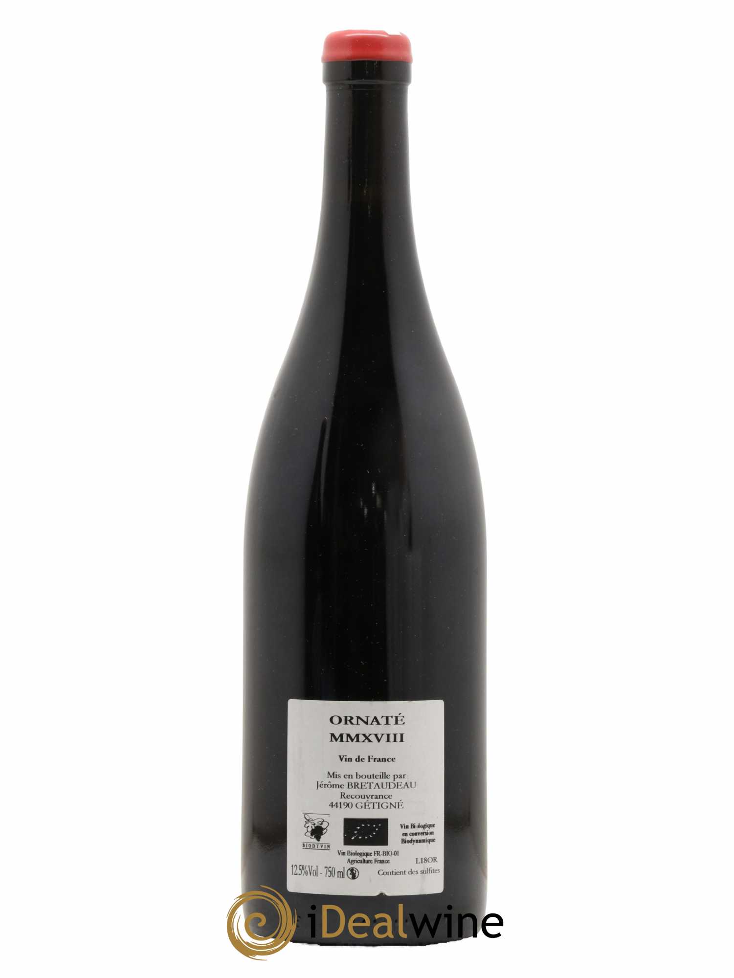 Vin de France Merlot Ornaté Jérôme Bretaudeau - Domaine de Bellevue 2018 - Lot of 1 bottle - 1