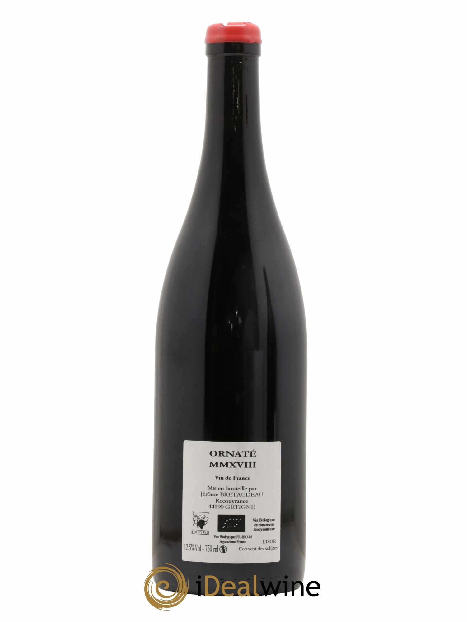 Vin de France Merlot Ornaté Jérôme Bretaudeau - Domaine de Bellevue 2018 - Lot de 1 bouteille - 1