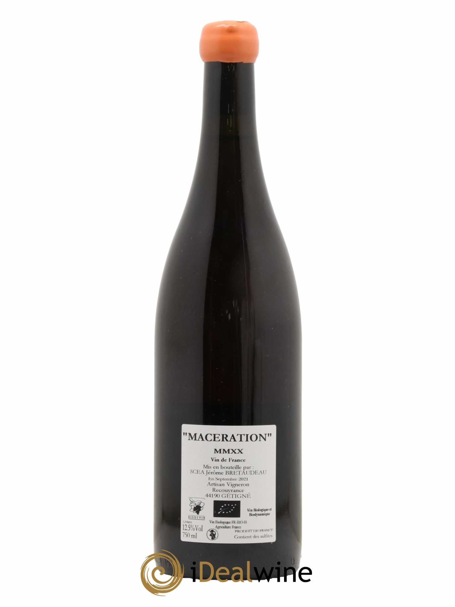 Vin de France Macération Jérôme Bretaudeau - Domaine de Bellevue 2020 - Lot de 1 bouteille - 1