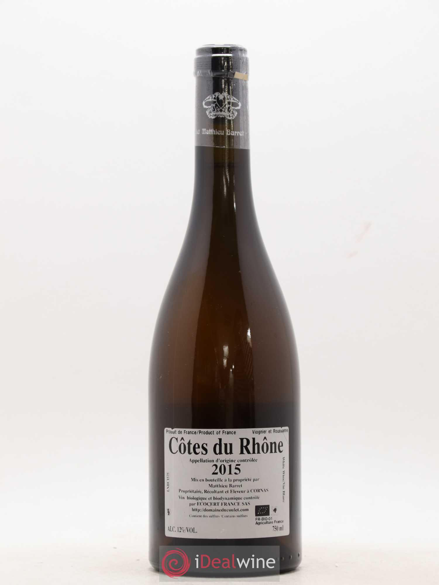 Côtes-du-Rhône Brise Cailloux Coulet (Domaine du) - Matthieu Barret 2015 - Lot de 1 bouteille - 1