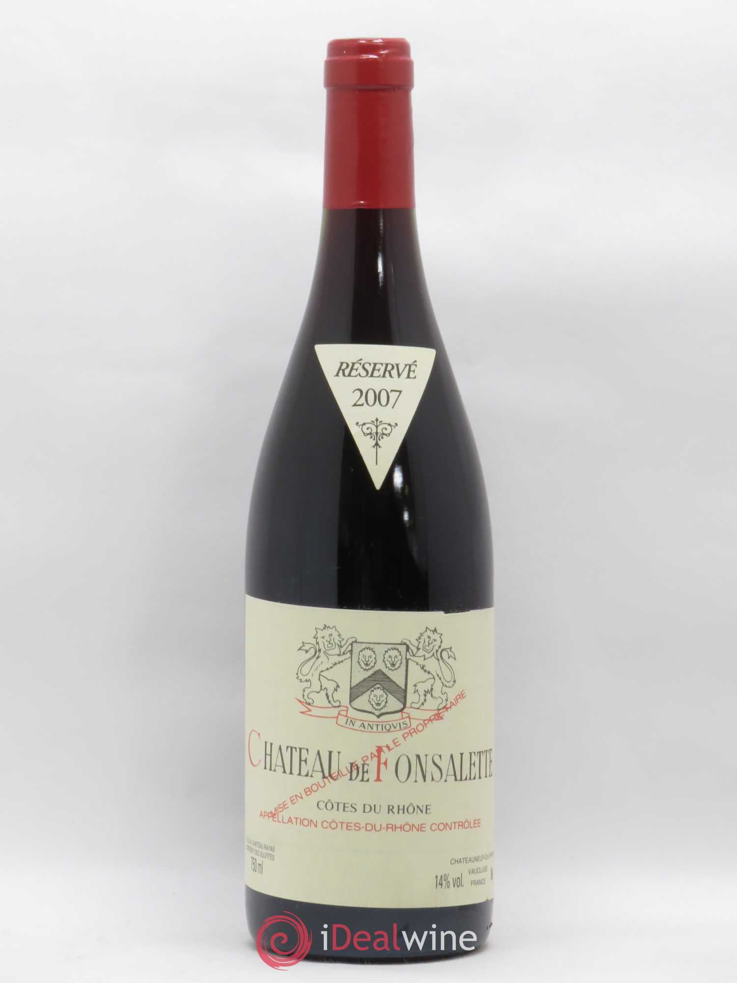 Côtes-du-Rhône Château de Fonsalette Emmanuel Reynaud 2007 - Lot de 1 bouteille - 0