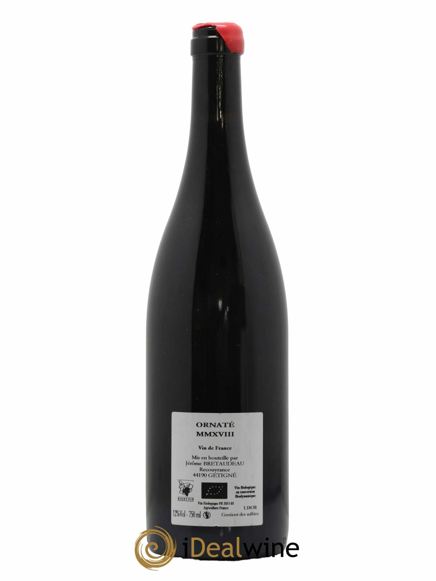 Vin de France Merlot Ornaté Jérôme Bretaudeau - Domaine de Bellevue 2018 - Posten von 1 Flasche - 1