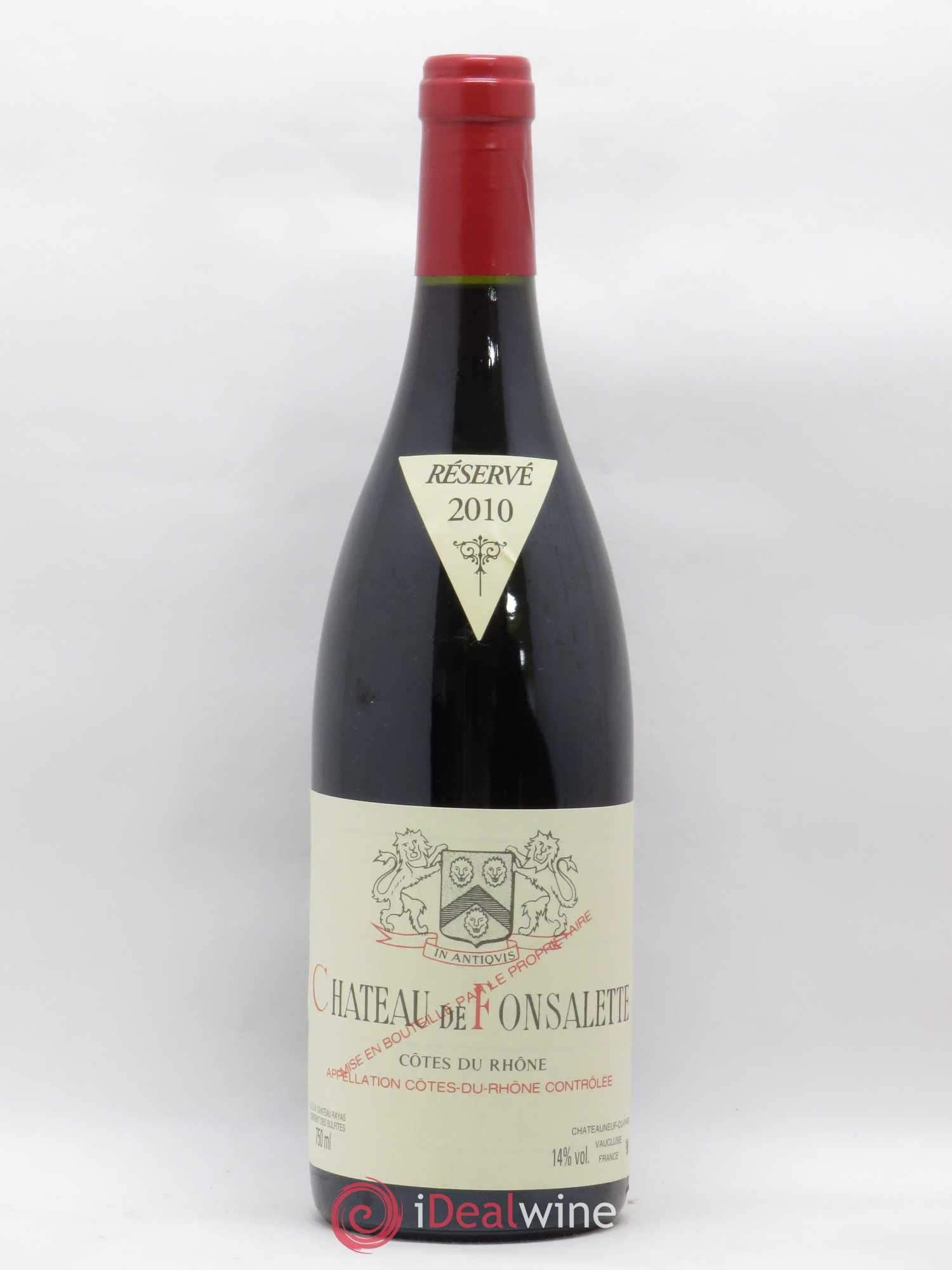 Côtes-du-Rhône Château de Fonsalette Emmanuel Reynaud 2010 - Lot de 1 bouteille - 0