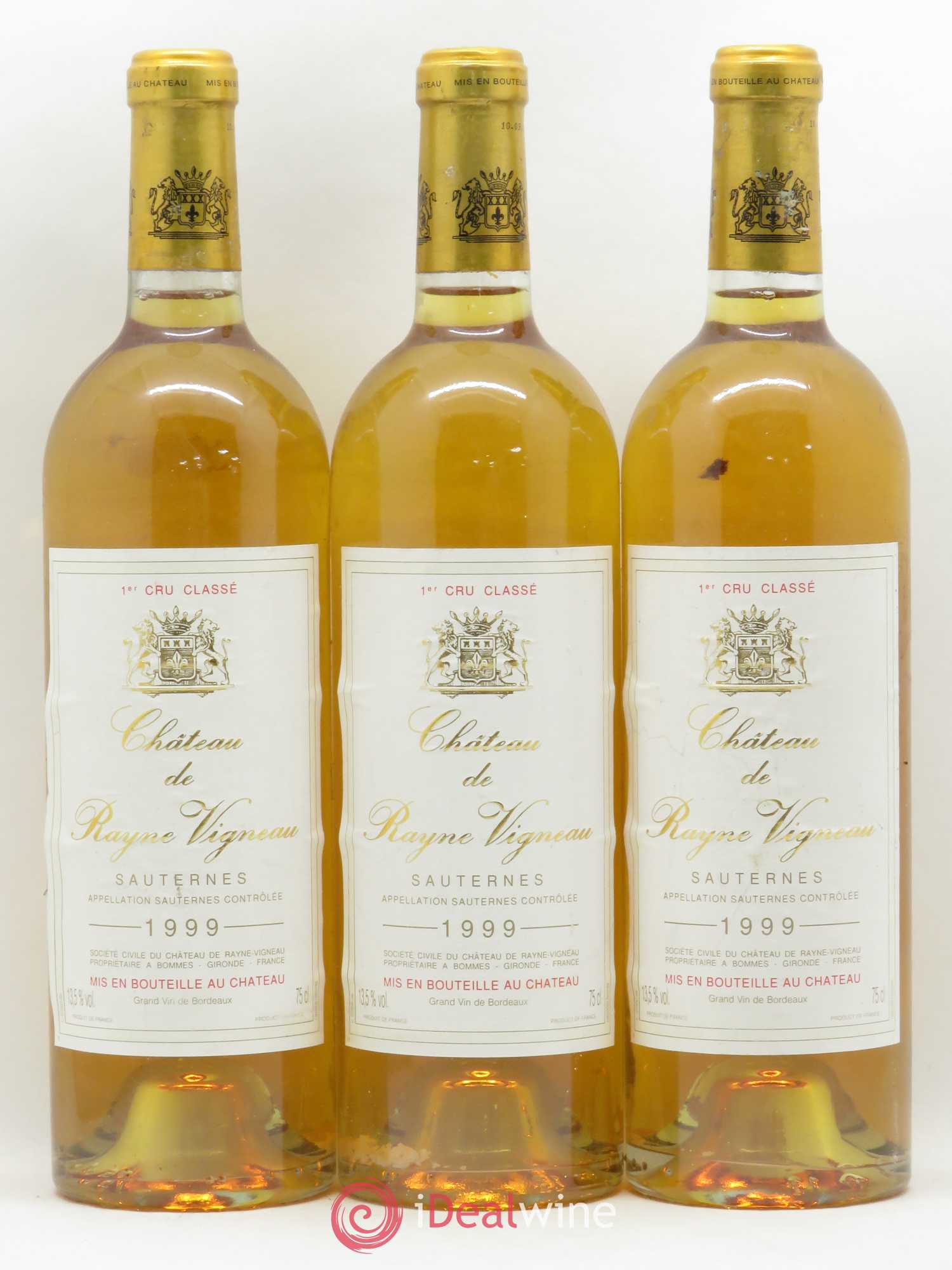 Château de Rayne Vigneau 1er Grand Cru Classé 1999 - Lotto di 3 bottiglie - 0