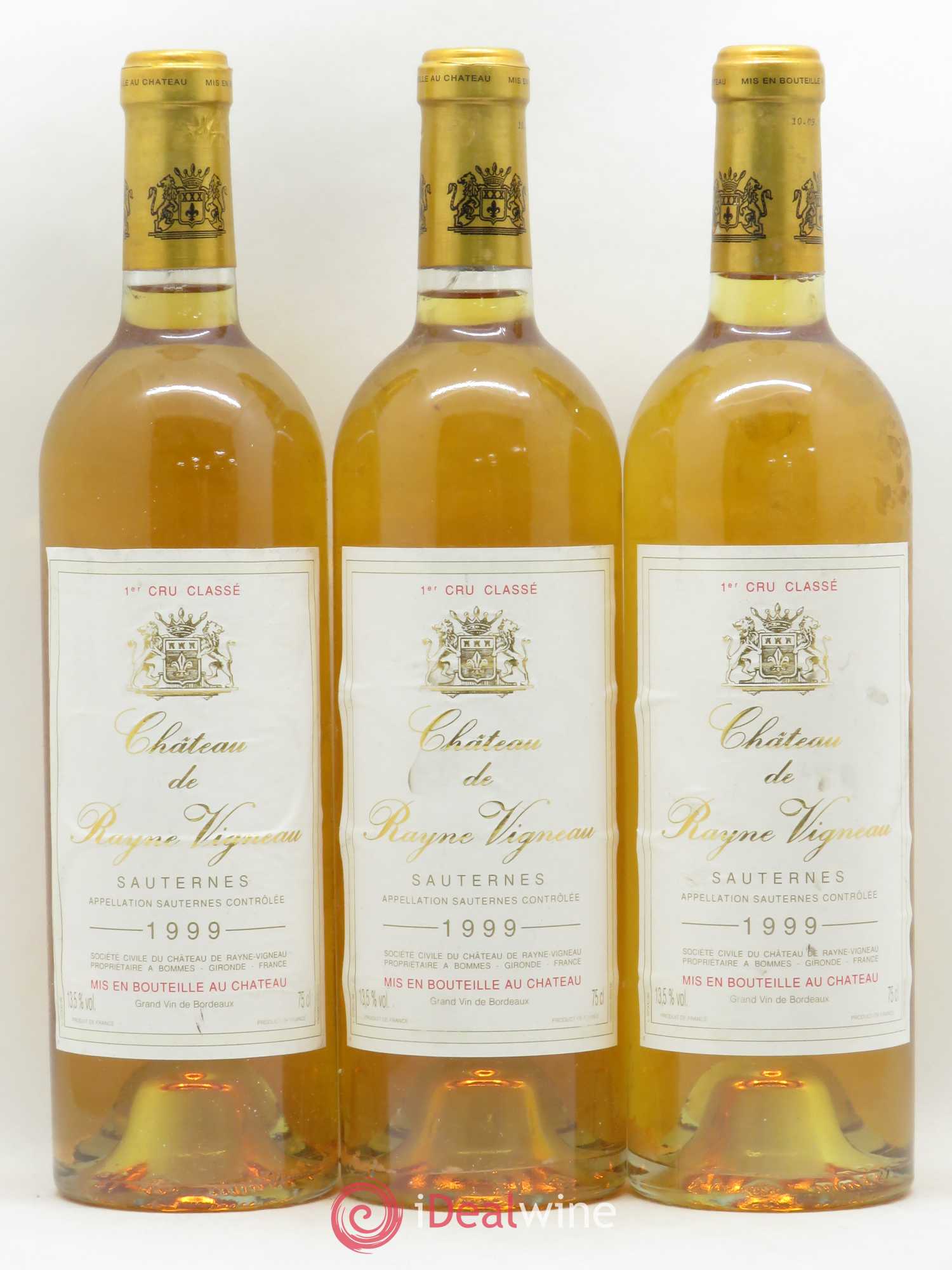 Château de Rayne Vigneau 1er Grand Cru Classé 1999 - Lotto di 3 bottiglie - 0