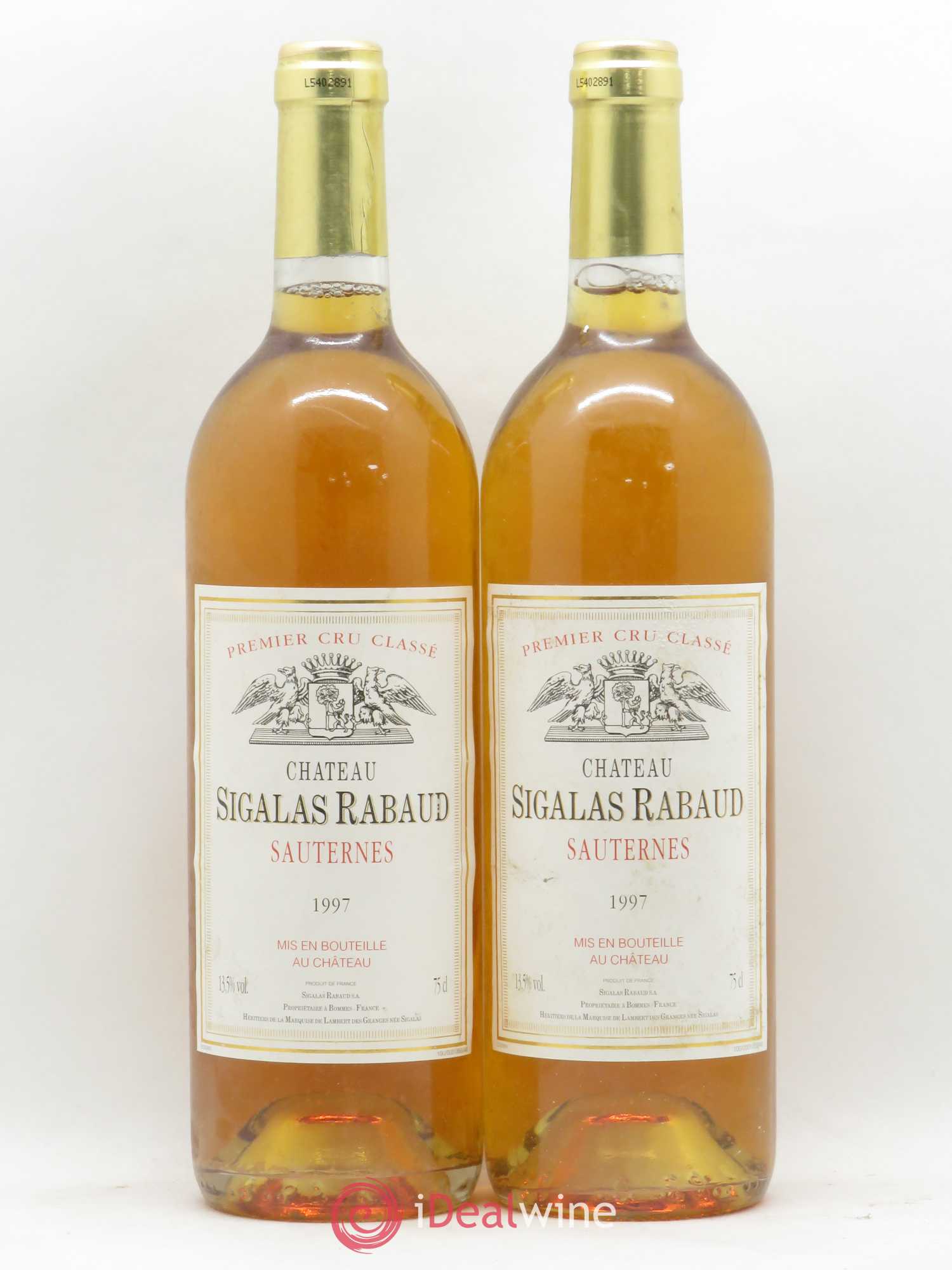 Château Sigalas Rabaud 1er Grand Cru Classé 1997 - Lotto di 2 bottiglie - 0