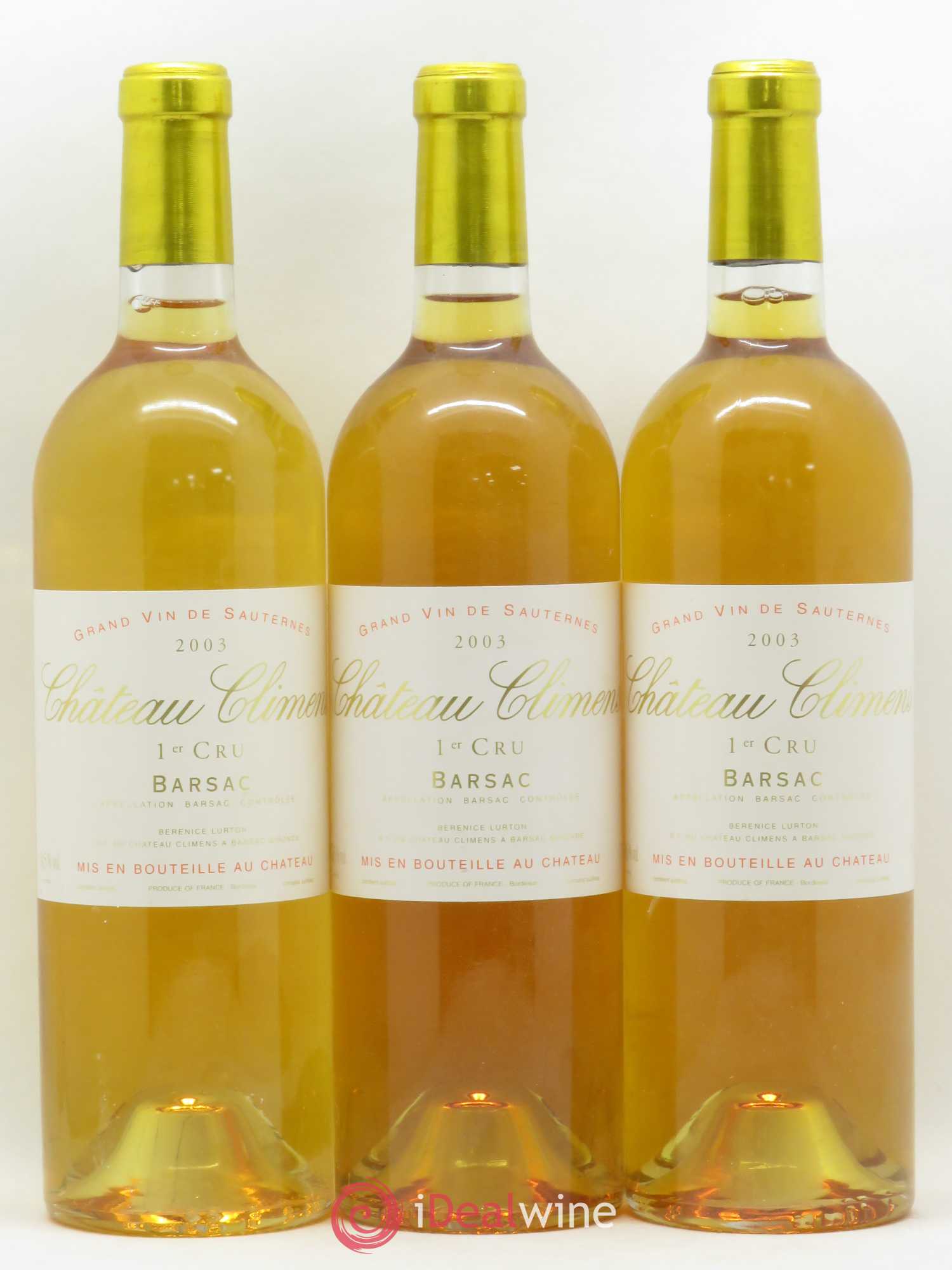 Château Climens 1er Grand Cru Classé 2003 - Lotto di 3 bottiglie - 0