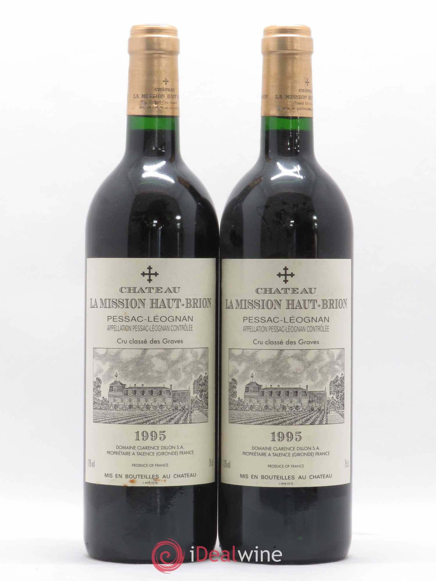 Château la Mission Haut-Brion Cru Classé de Graves 1995 - Lot de 2 bouteilles - 0