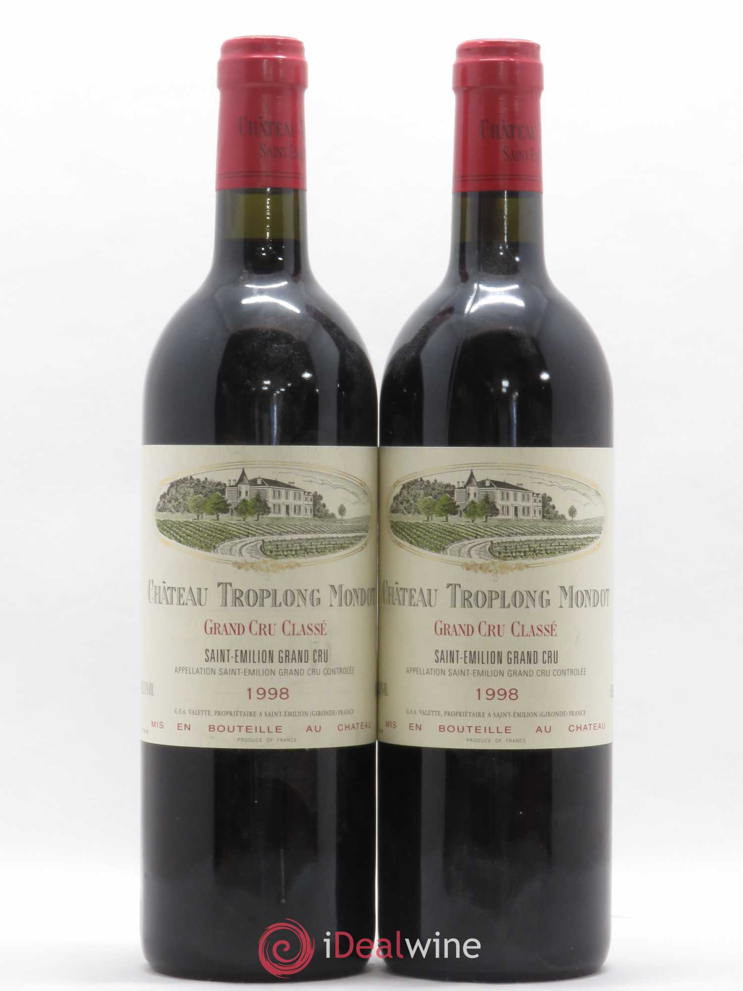 Château Troplong Mondot 1er Grand Cru Classé B 1998 - Lot de 2 bouteilles - 0