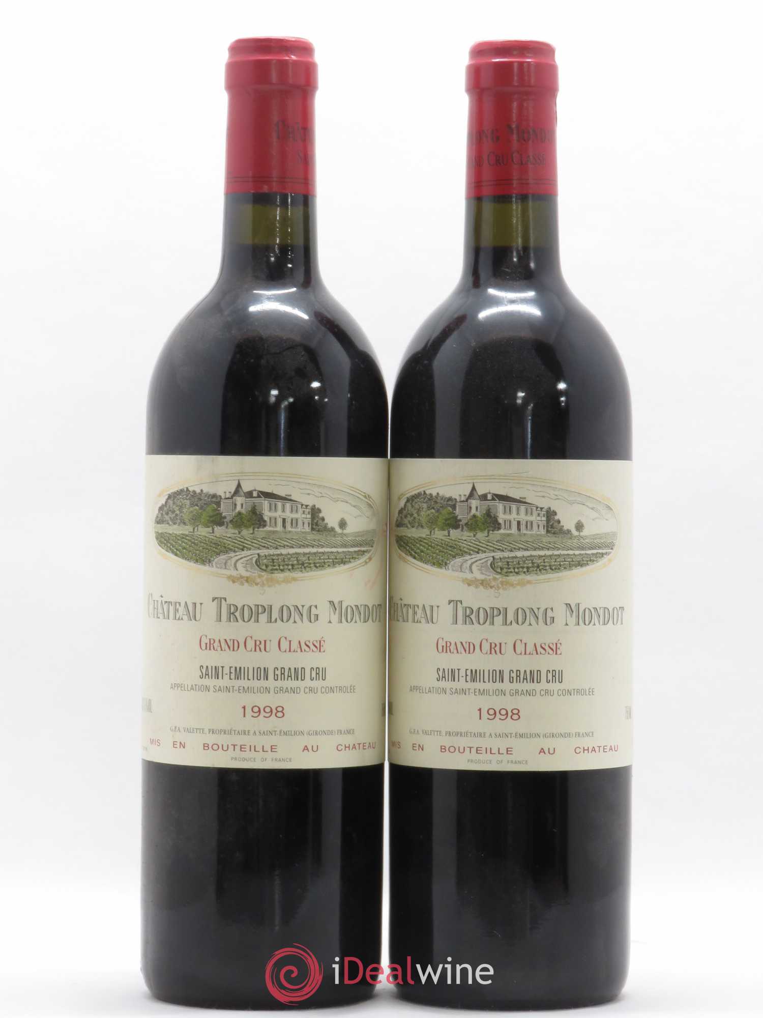 Château Troplong Mondot 1er Grand Cru Classé B 1998 - Lot de 2 bouteilles - 0