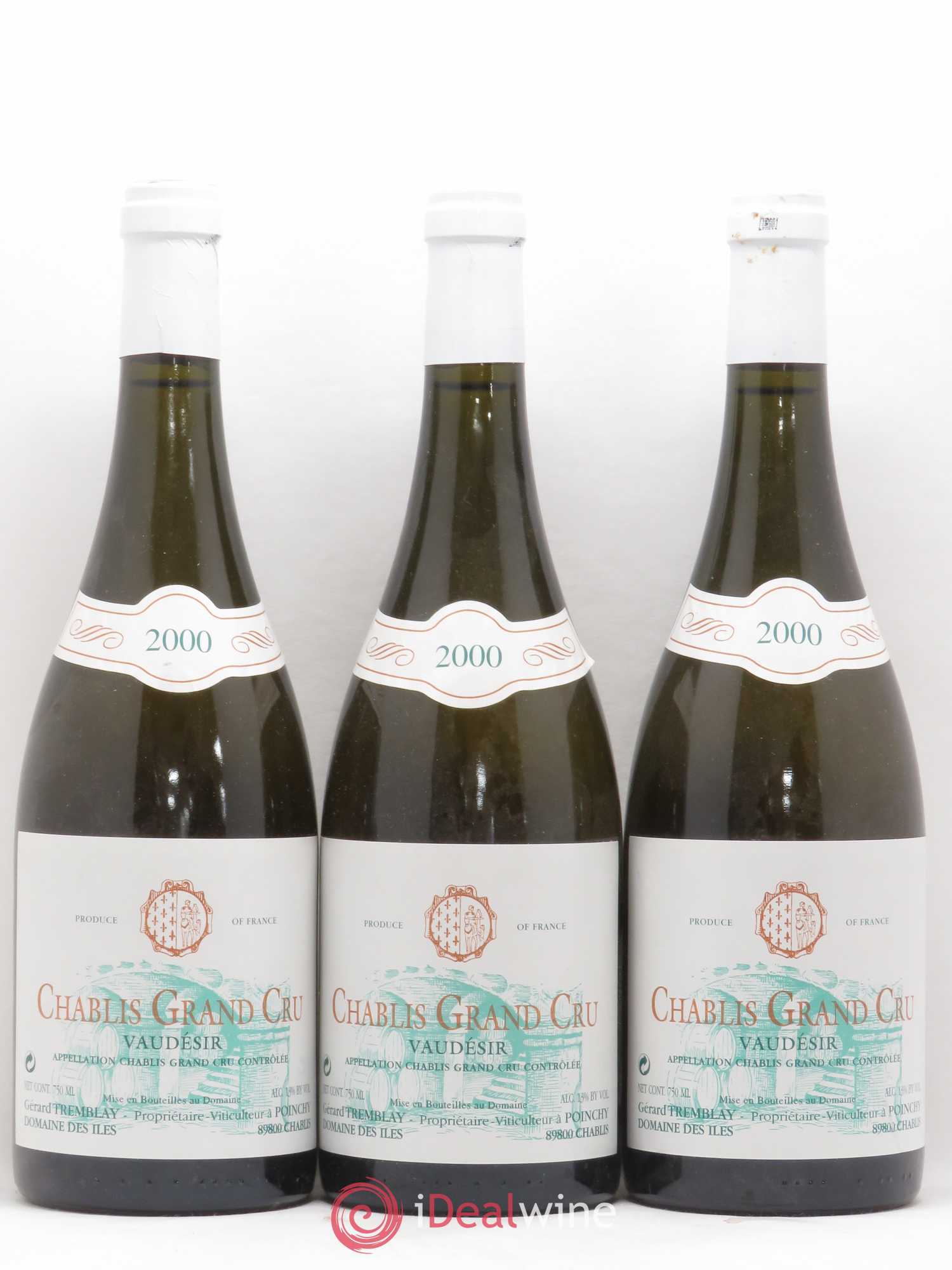 Chablis Grand Cru Vaudésir Cécile Tremblay 2000 - Posten von 3 Flaschen - 0