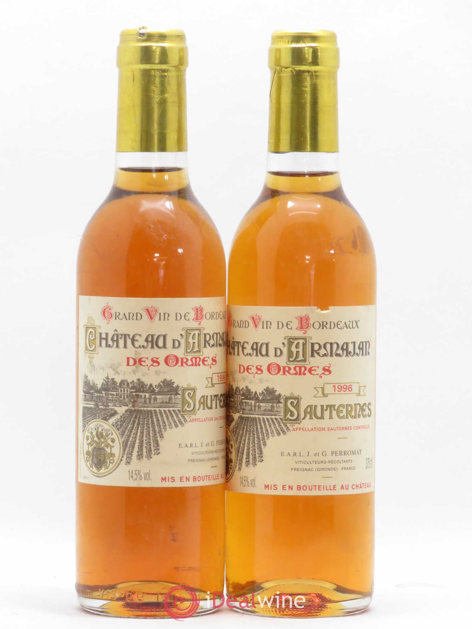 Sauternes Château d'Armajan 1996 - Posten von 2 Demi-Flaschen - 0