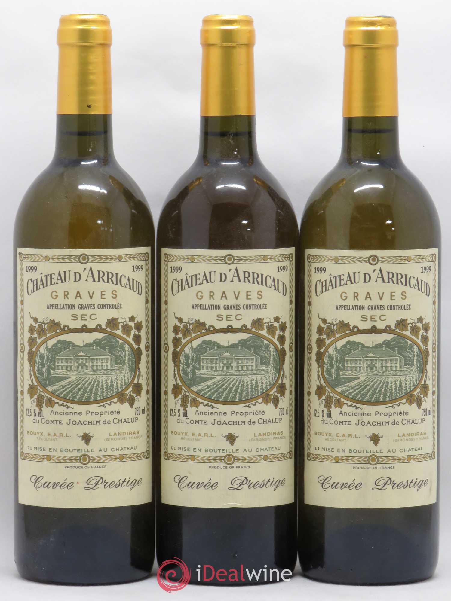Graves Château d'Arricaud Cuvée Prestige 1999 - Posten von 3 Flaschen - 0