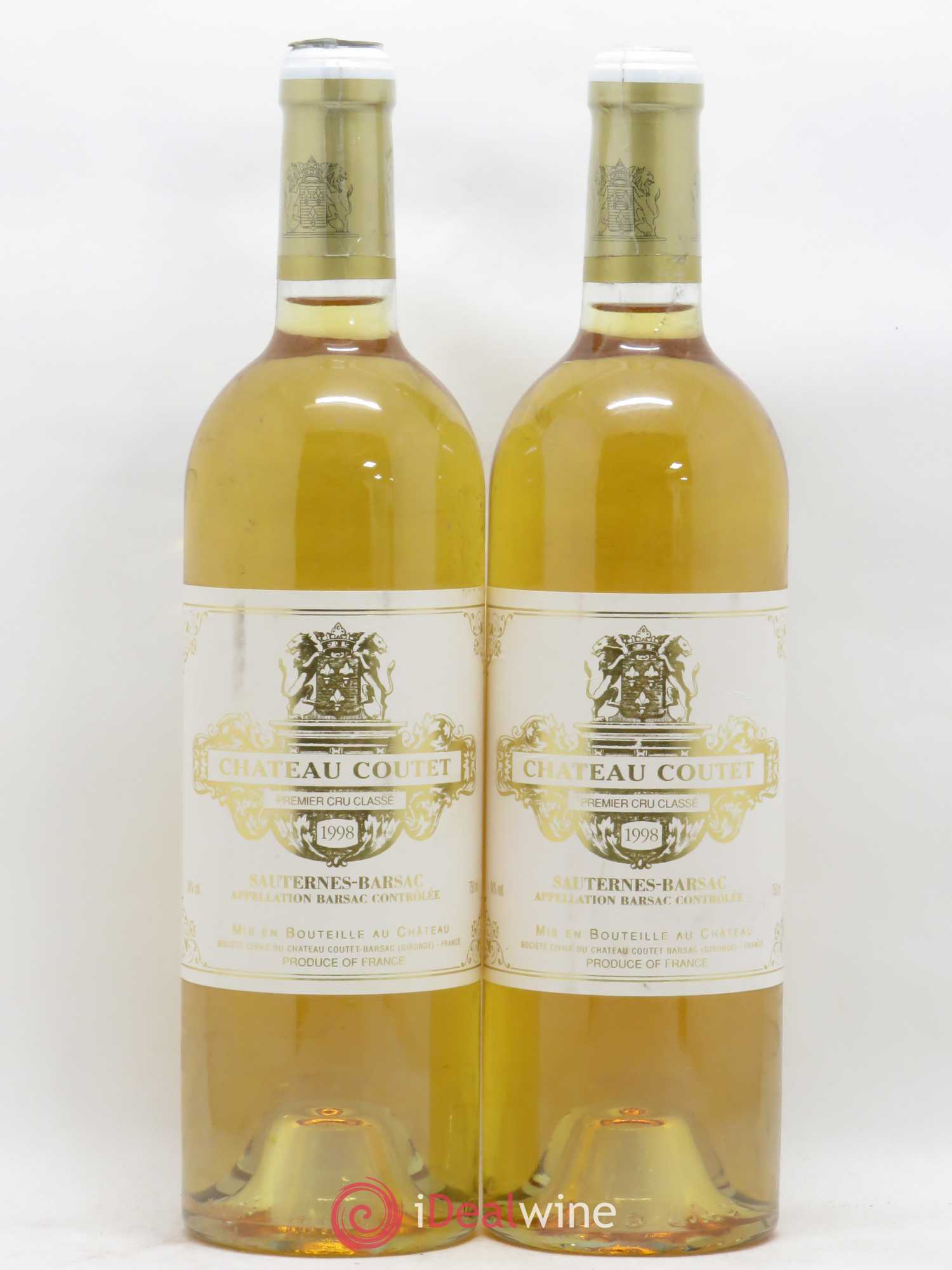 Château Coutet 1er Grand Cru Classé 1998 - Lotto di 2 bottiglie - 0