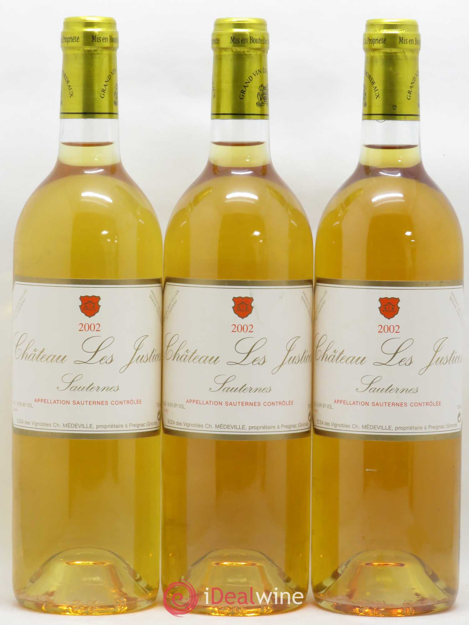 Château les Justices Cru Bourgeois 2002 - Lotto di 3 bottiglie - 0