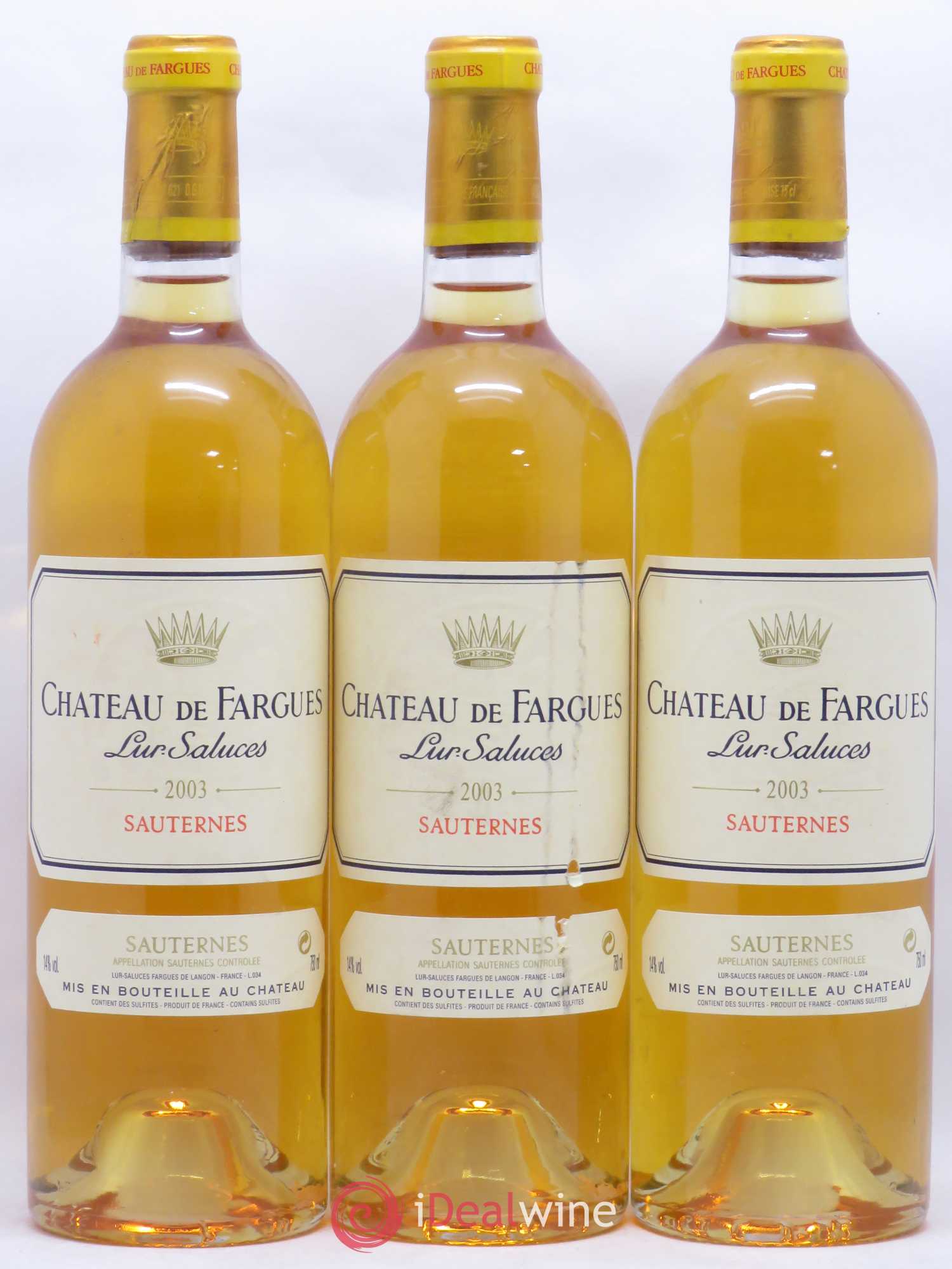 Château de Fargues 2003 - Lotto di 3 bottiglie - 0