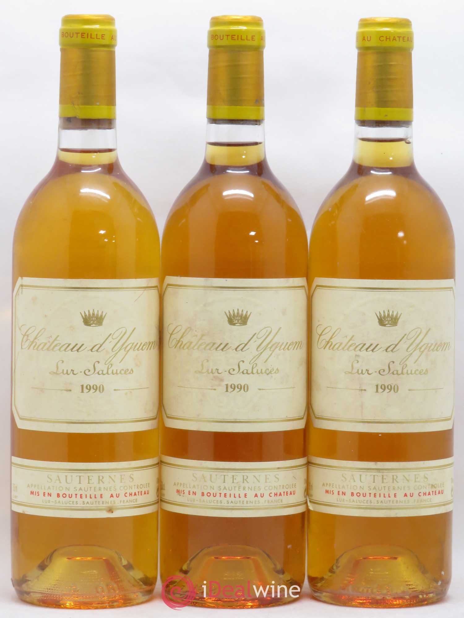 Château d' Yquem 1er Cru Classé Supérieur 1990 - Lotto di 3 bottiglie - 0
