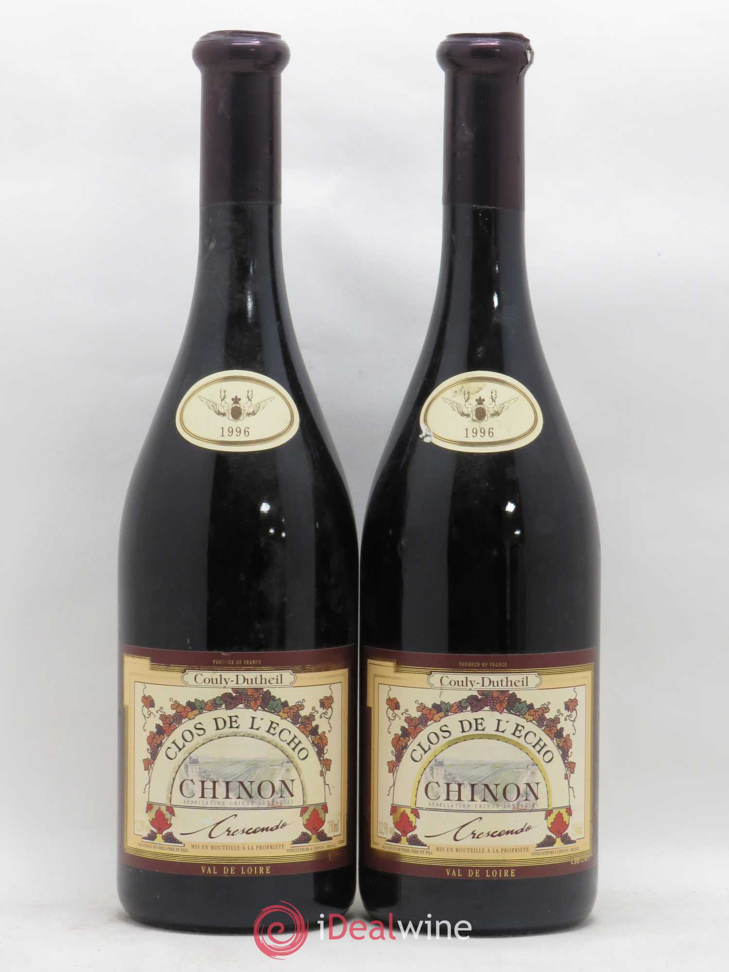 Chinon Clos de l'Echo Couly-Dutheil 1996 - Lot de 2 bouteilles - 0