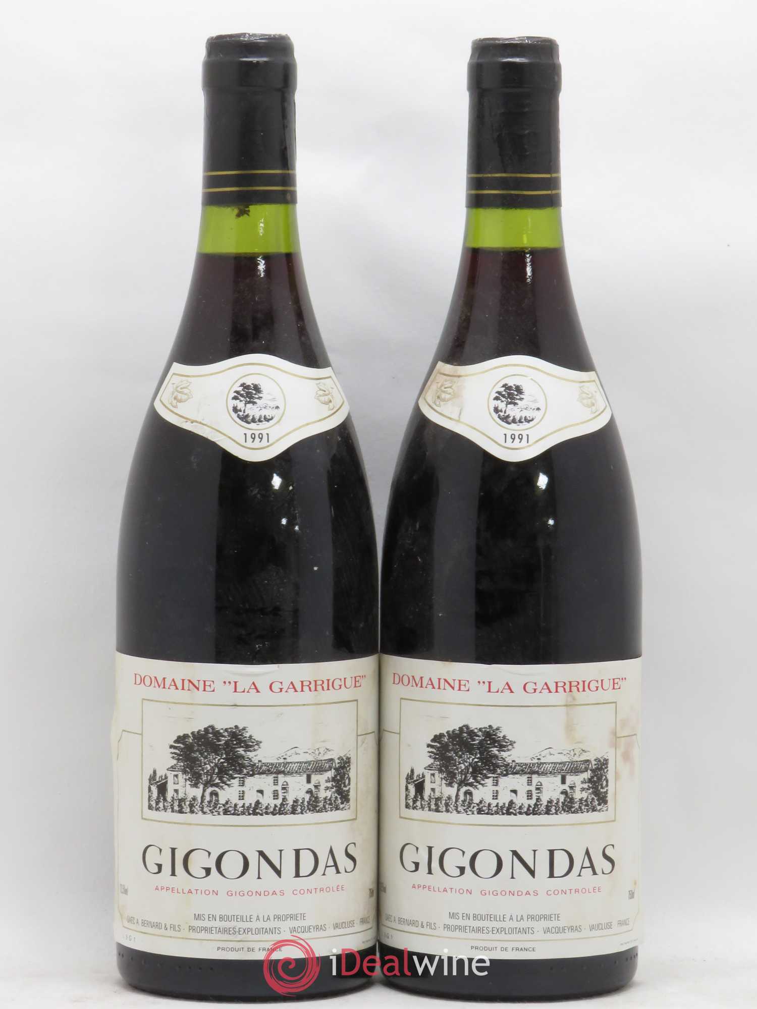 Gigondas Domaine La Garrigue 1991 - Lot de 2 bouteilles - 0
