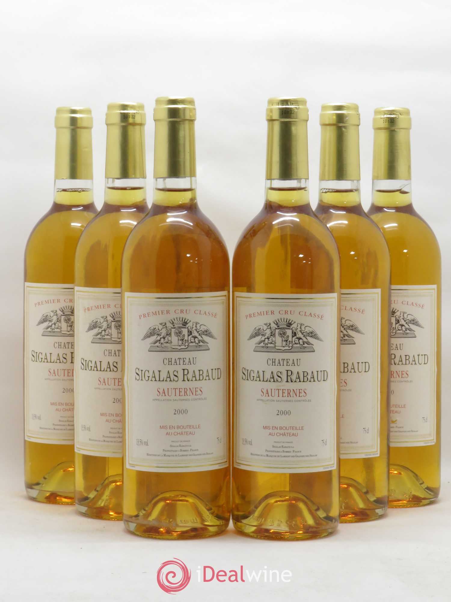 Château Sigalas Rabaud 1er Grand Cru Classé 2000 - Lotto di 6 bottiglie - 0
